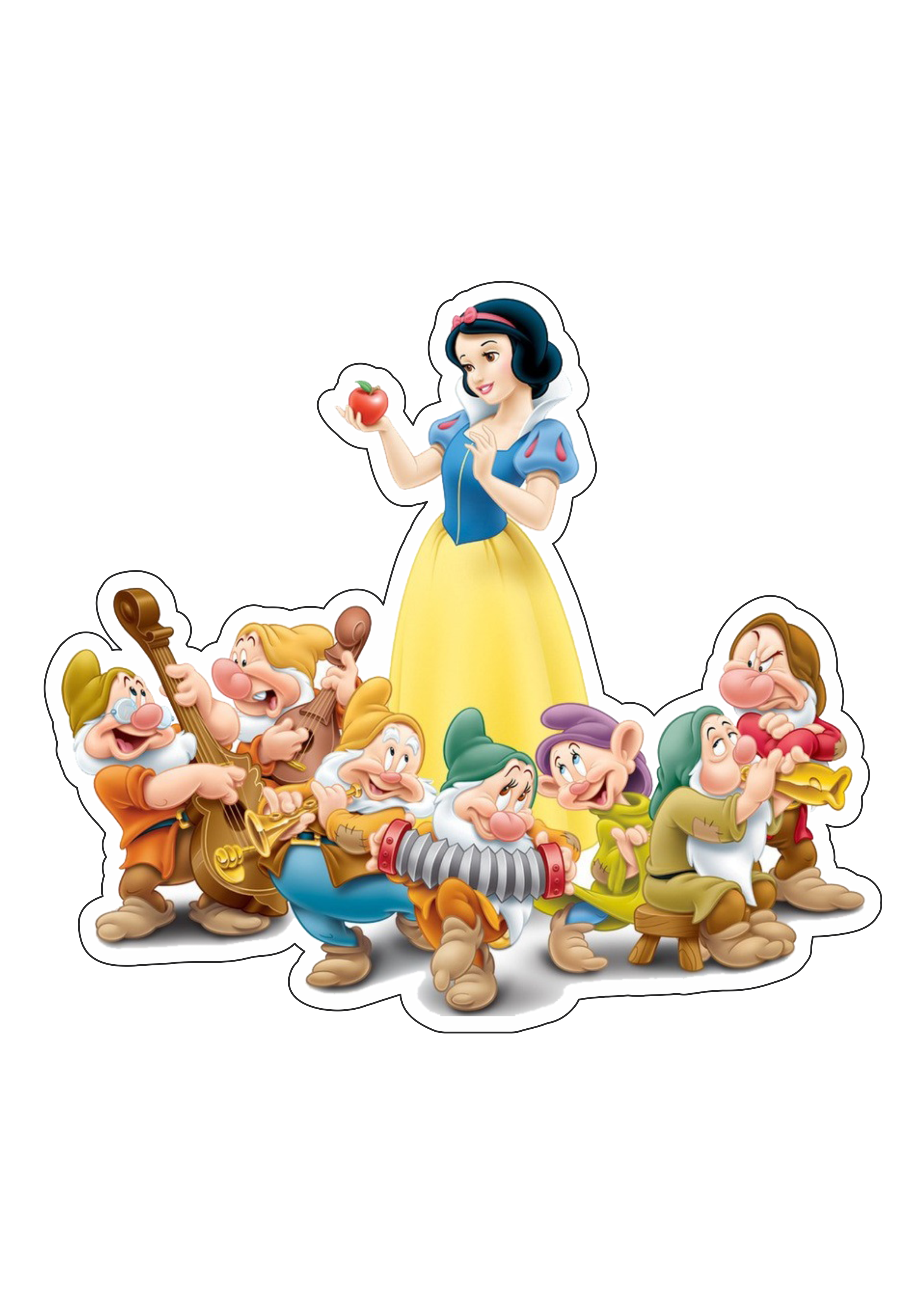 Branca de de neve e os setes anões tags clipart totem png