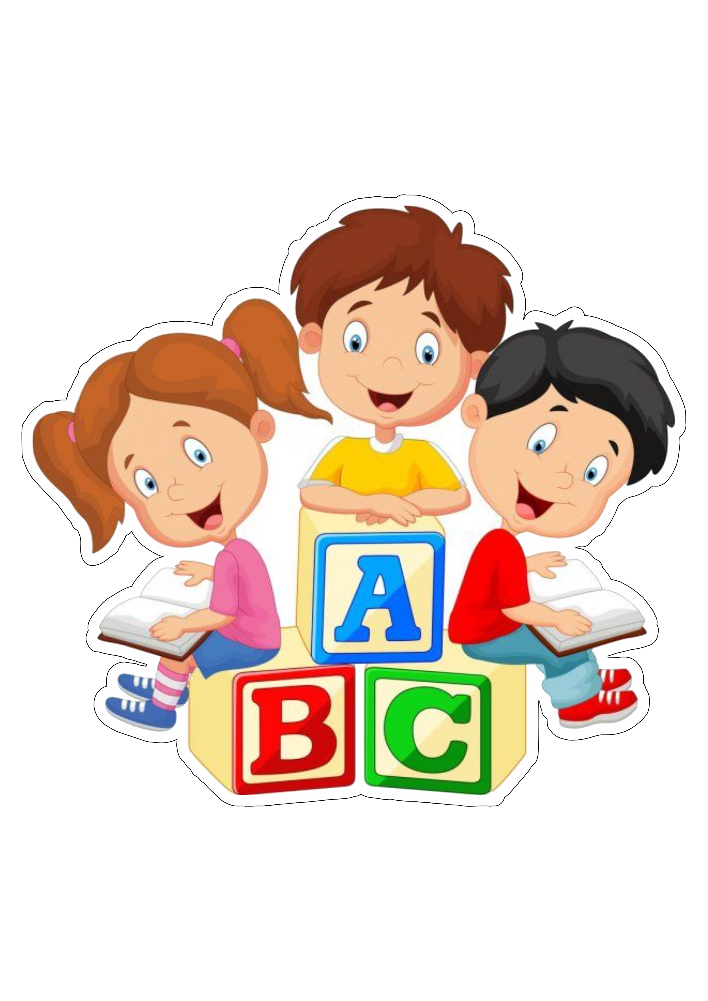 Crianças festinha do ABC desenho simples vetor imagem sem fundo com contorno png