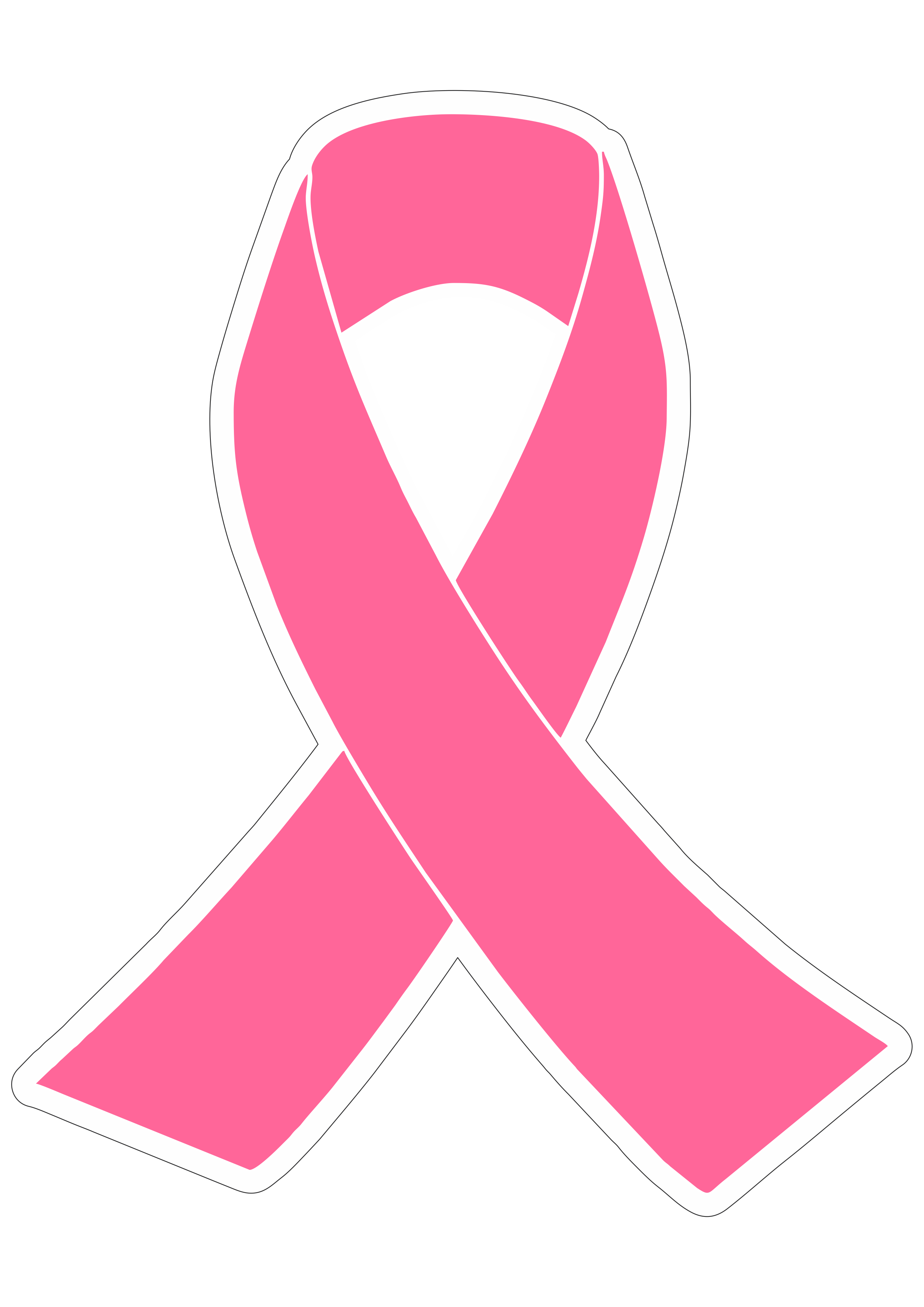 Outubro rosa mês de prevenção ao câncer de mama lacinho de fita fundo transparente com contorno png