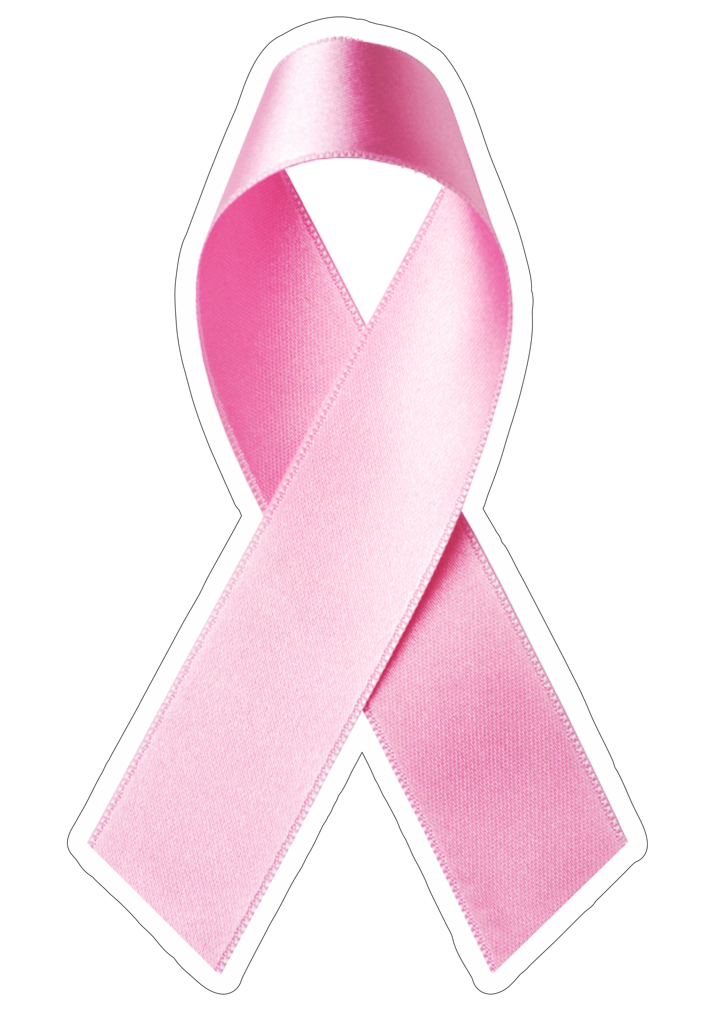 Outubro rosa mês de prevenção ao câncer de mama lacinho de fita fundo transparente com contorno free png