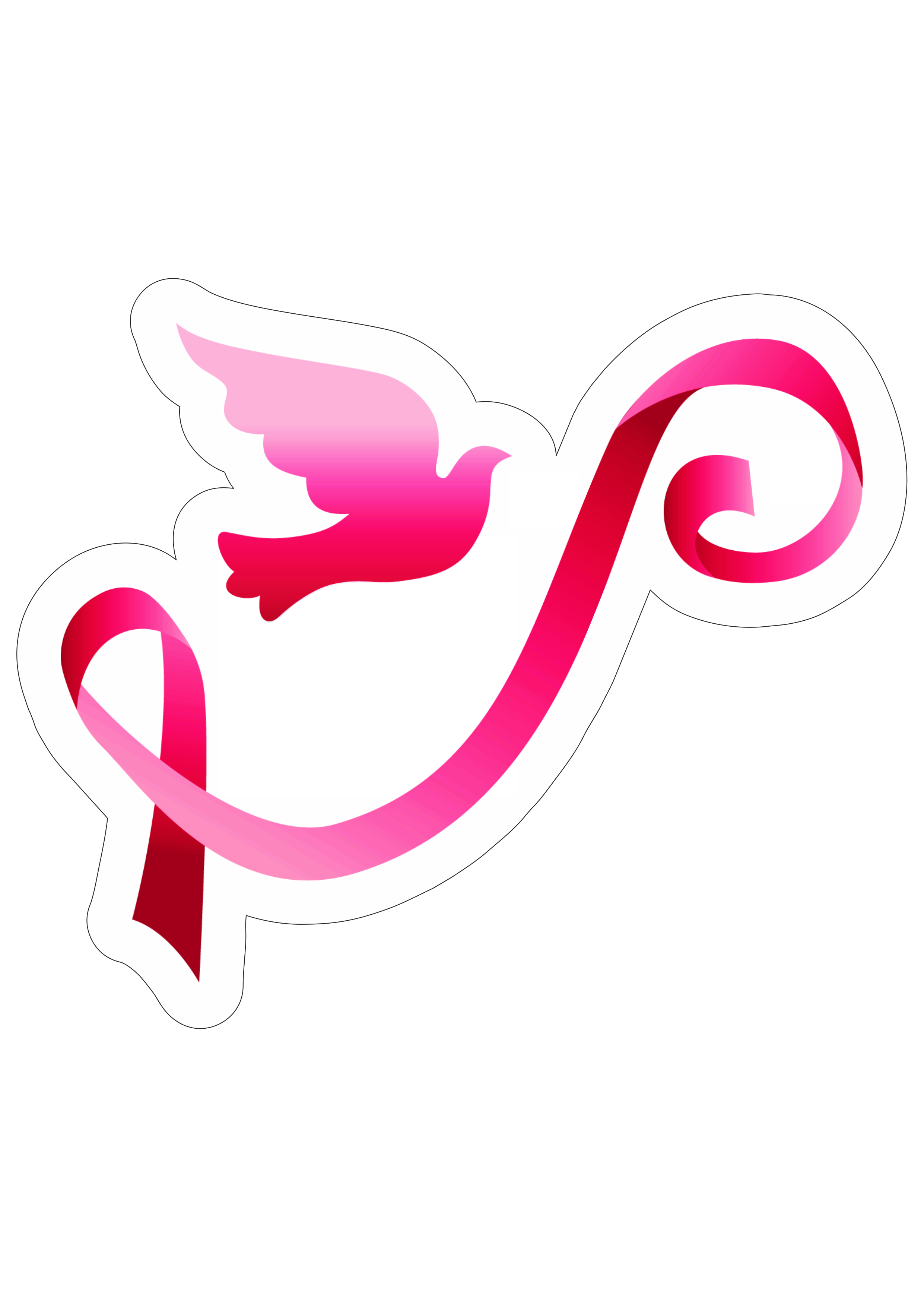 Outubro rosa mês de prevenção ao câncer de mama lacinho de fita campanha de conscientização design free png