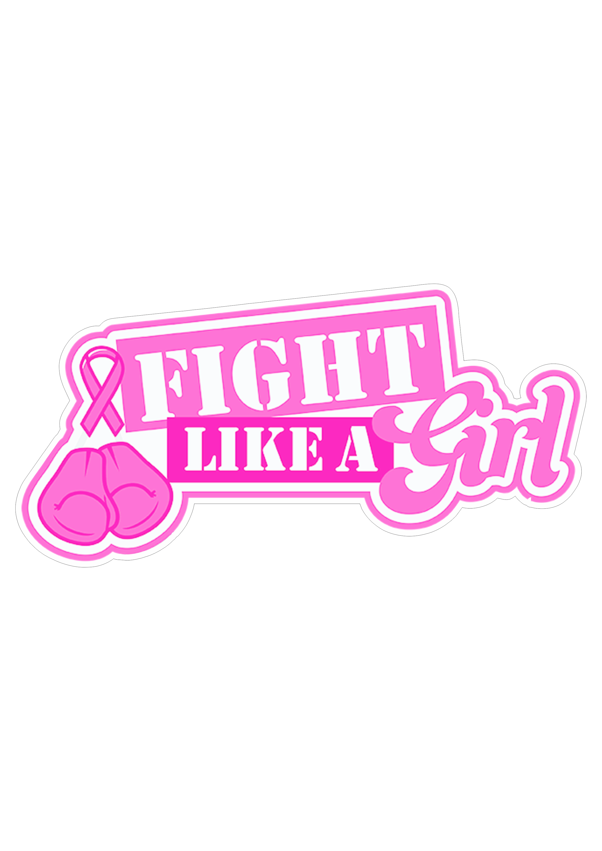 Fight like a girl lute como uma garota outubro rosa mês de prevenção ao câncer de mama lacinho de fita campanha de conscientização png