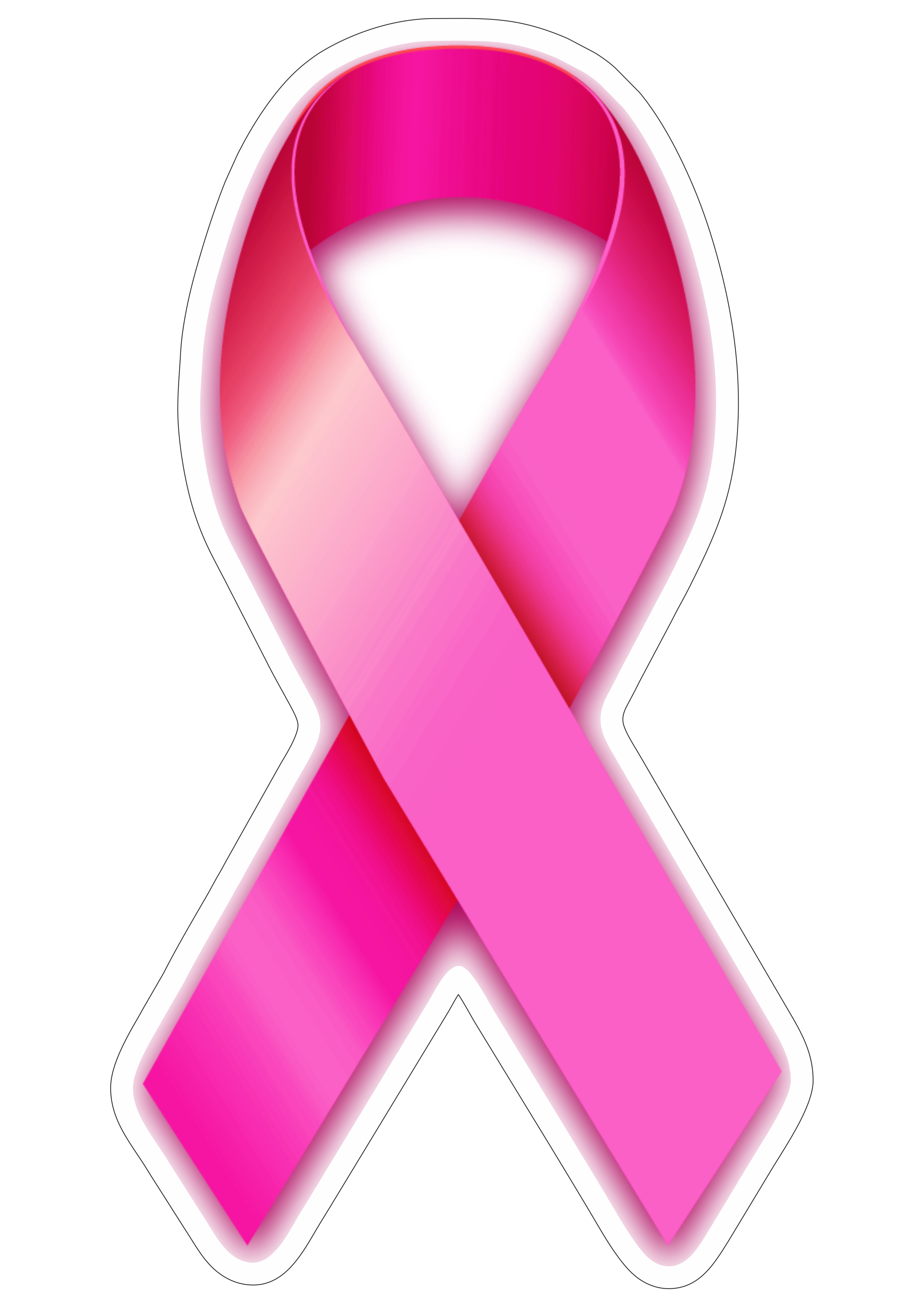 Outubro rosa mês de prevenção ao câncer de mama lacinho de fita artes gráficas fundo transparente com contorno png