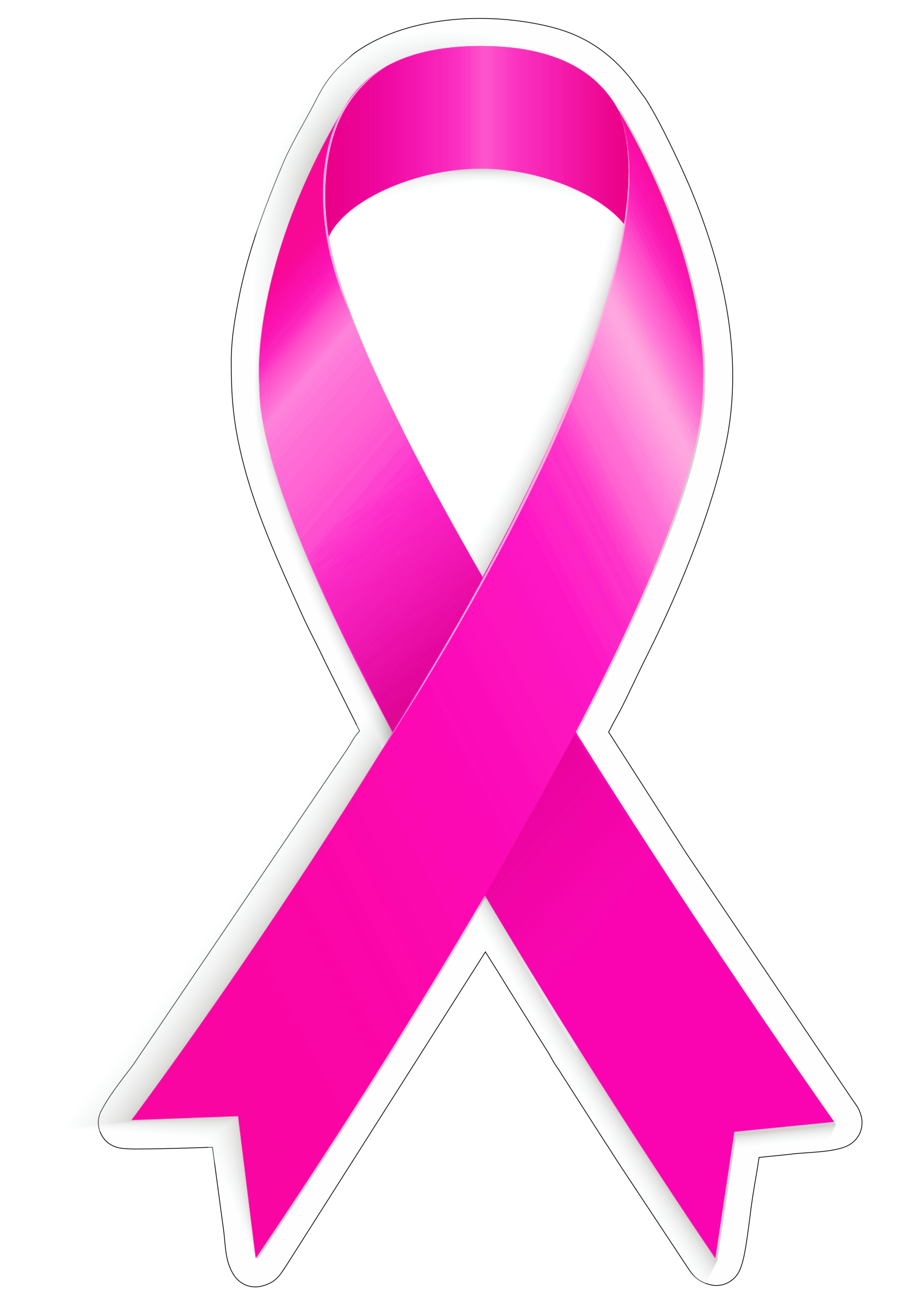 Outubro rosa mês de prevenção ao câncer de mama lacinho de fita design fundo transparente com contorno png