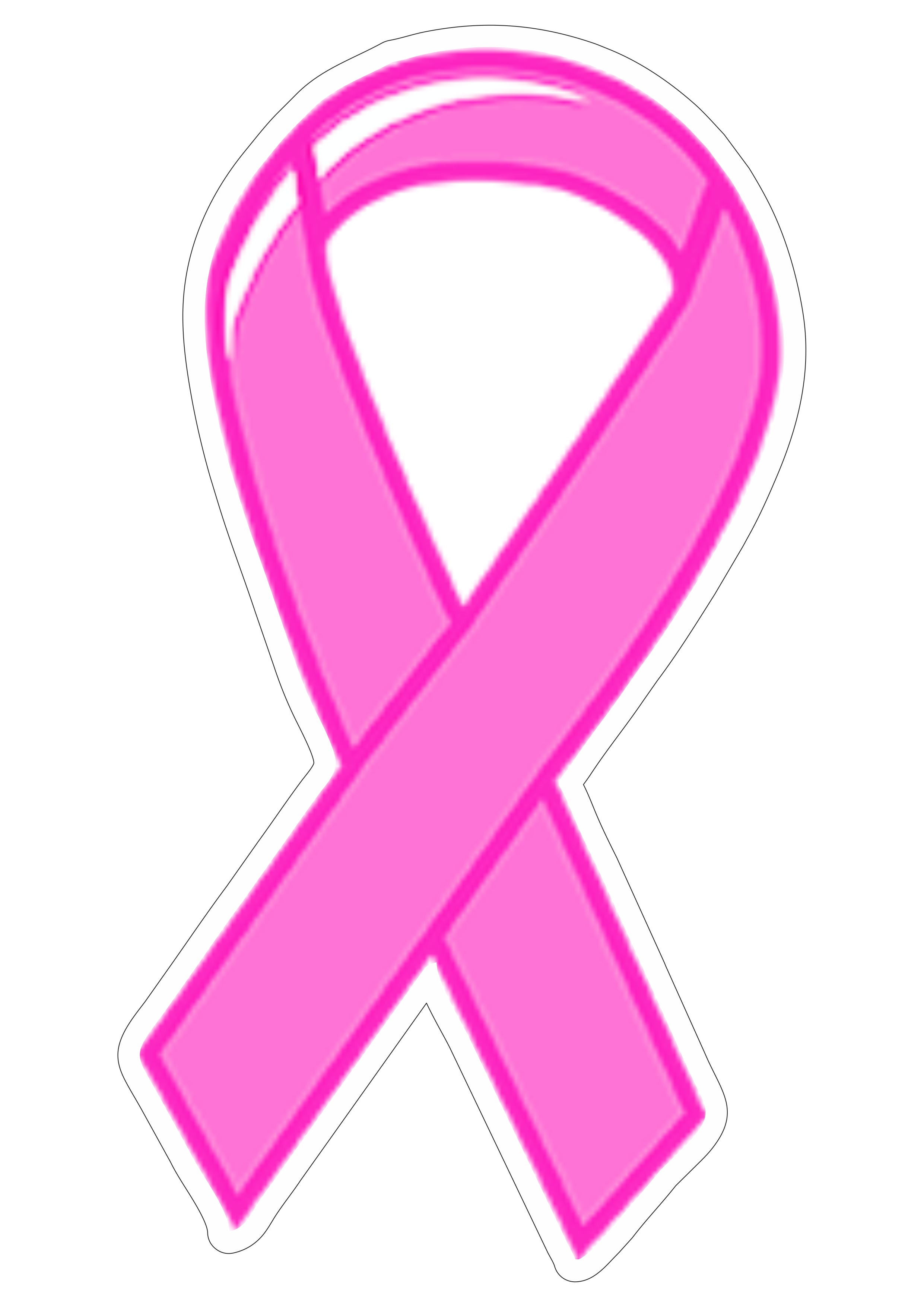 Outubro rosa mês de prevenção ao câncer de mama lacinho de fita campanha de conscientização desenho simples png