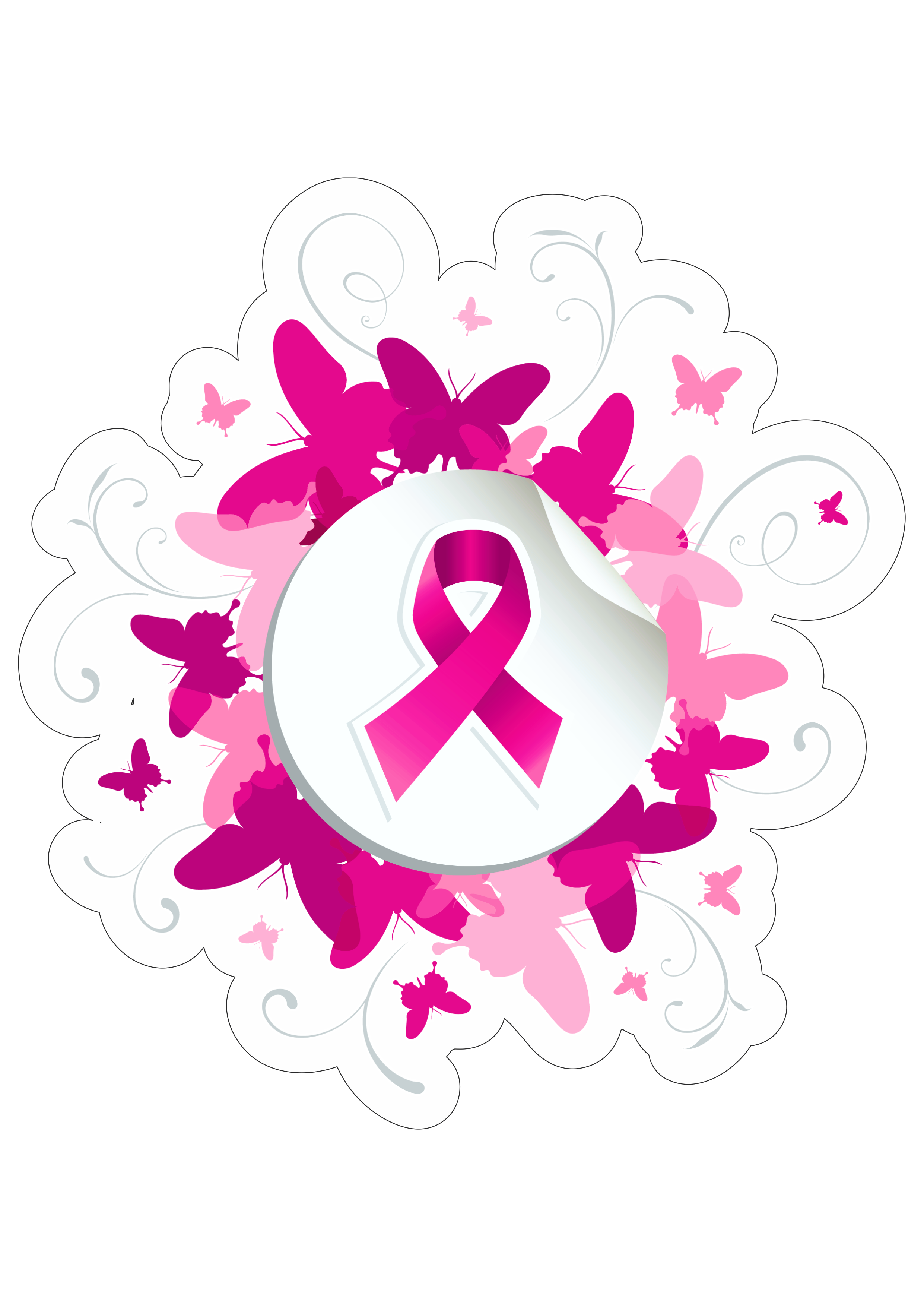 Outubro rosa mês de prevenção ao câncer de mama lacinho de fita campanha de conscientização logo png