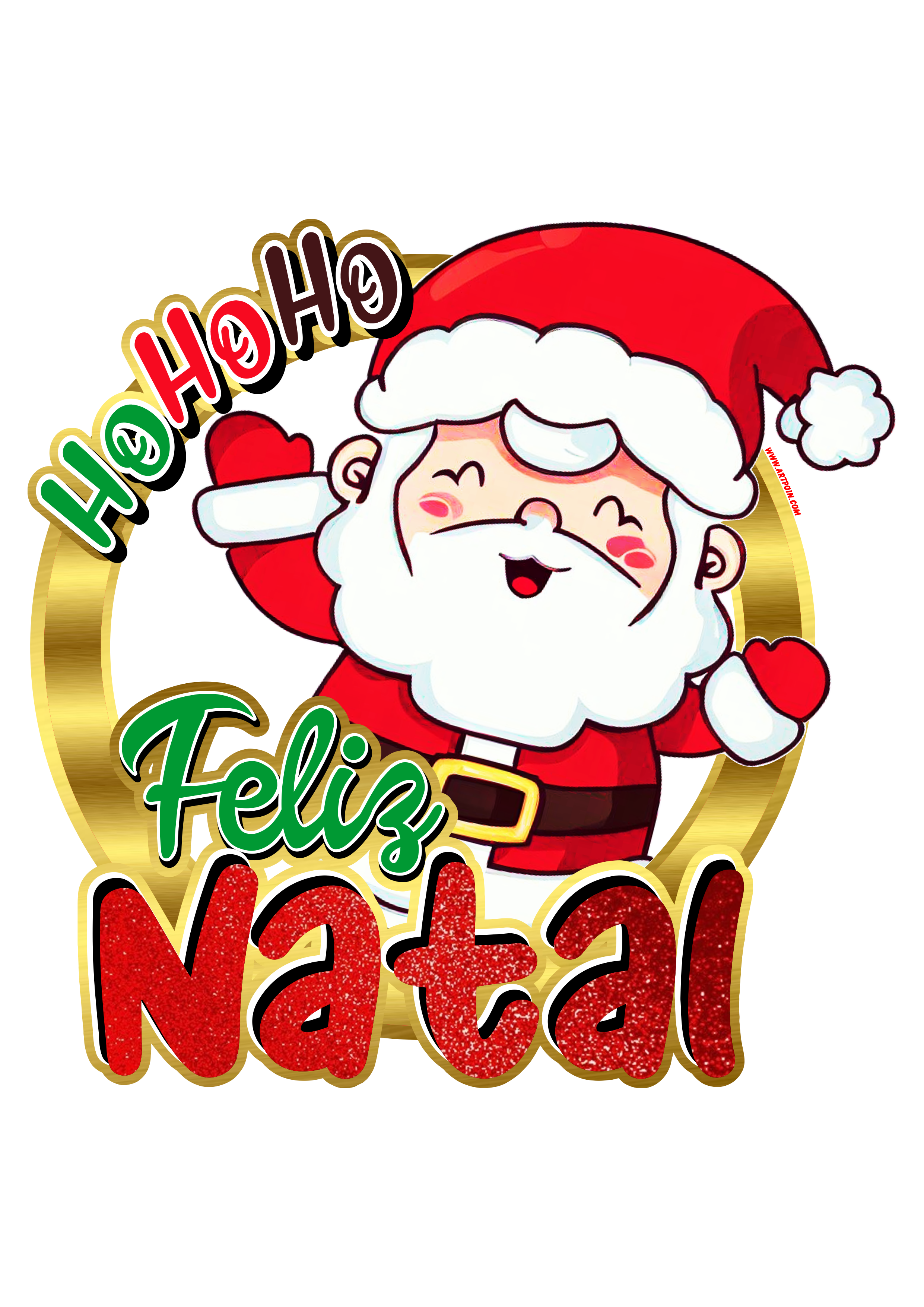 Papai Noel Hohoho feliz natal artes para decoração logomarca png