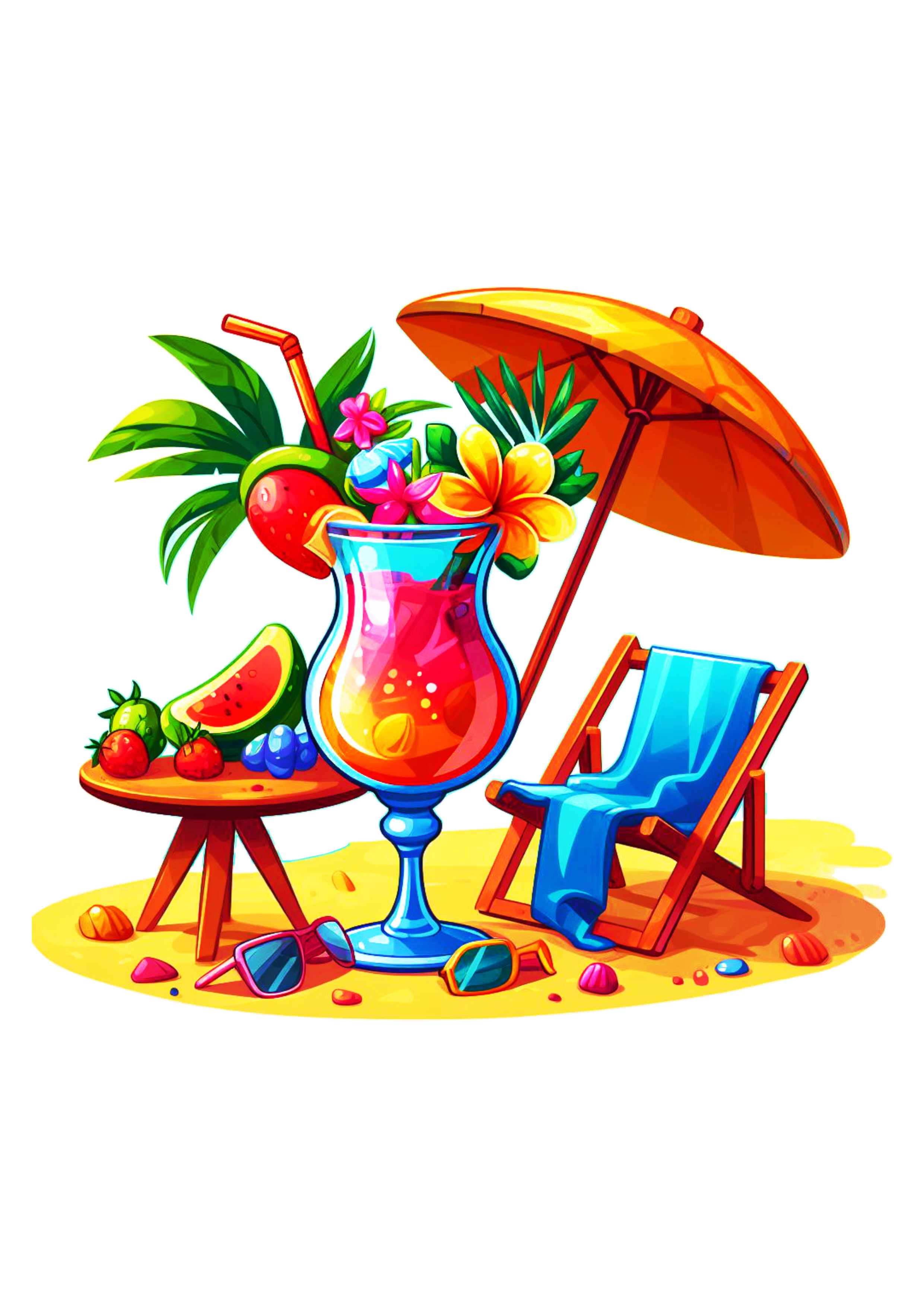 Drink tropical florido tardezinha decoração bebida de praia sol e mar png