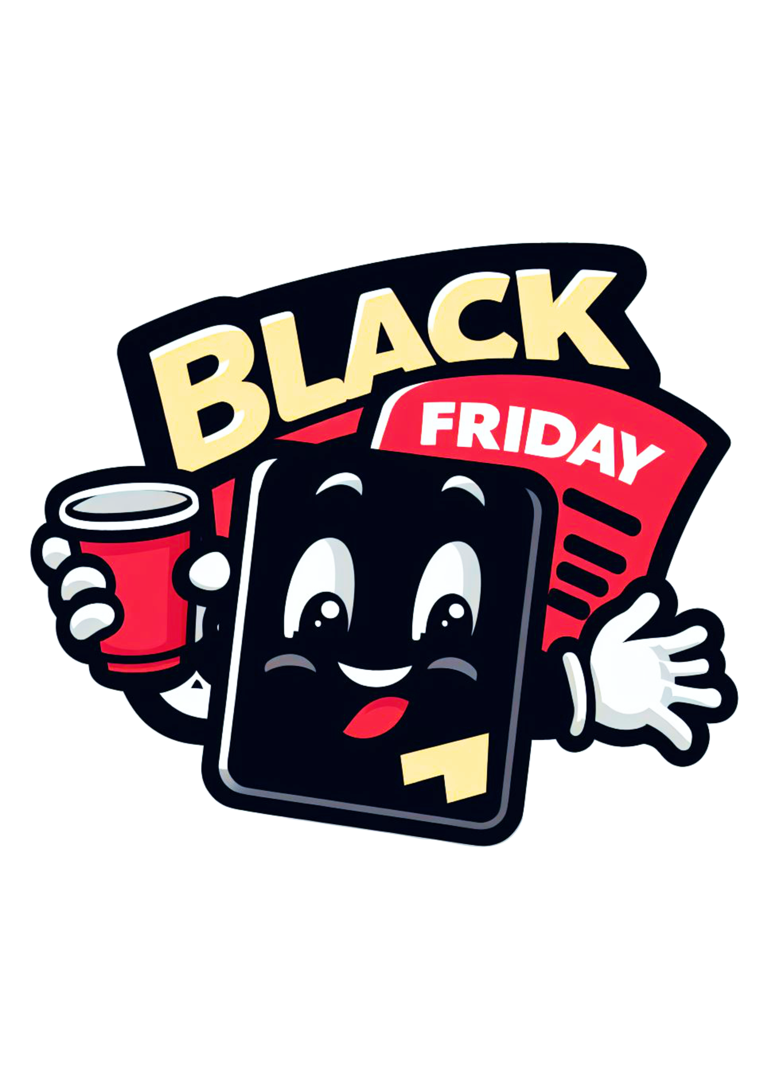 Black Friday logomarca bonequinho engraçado png
