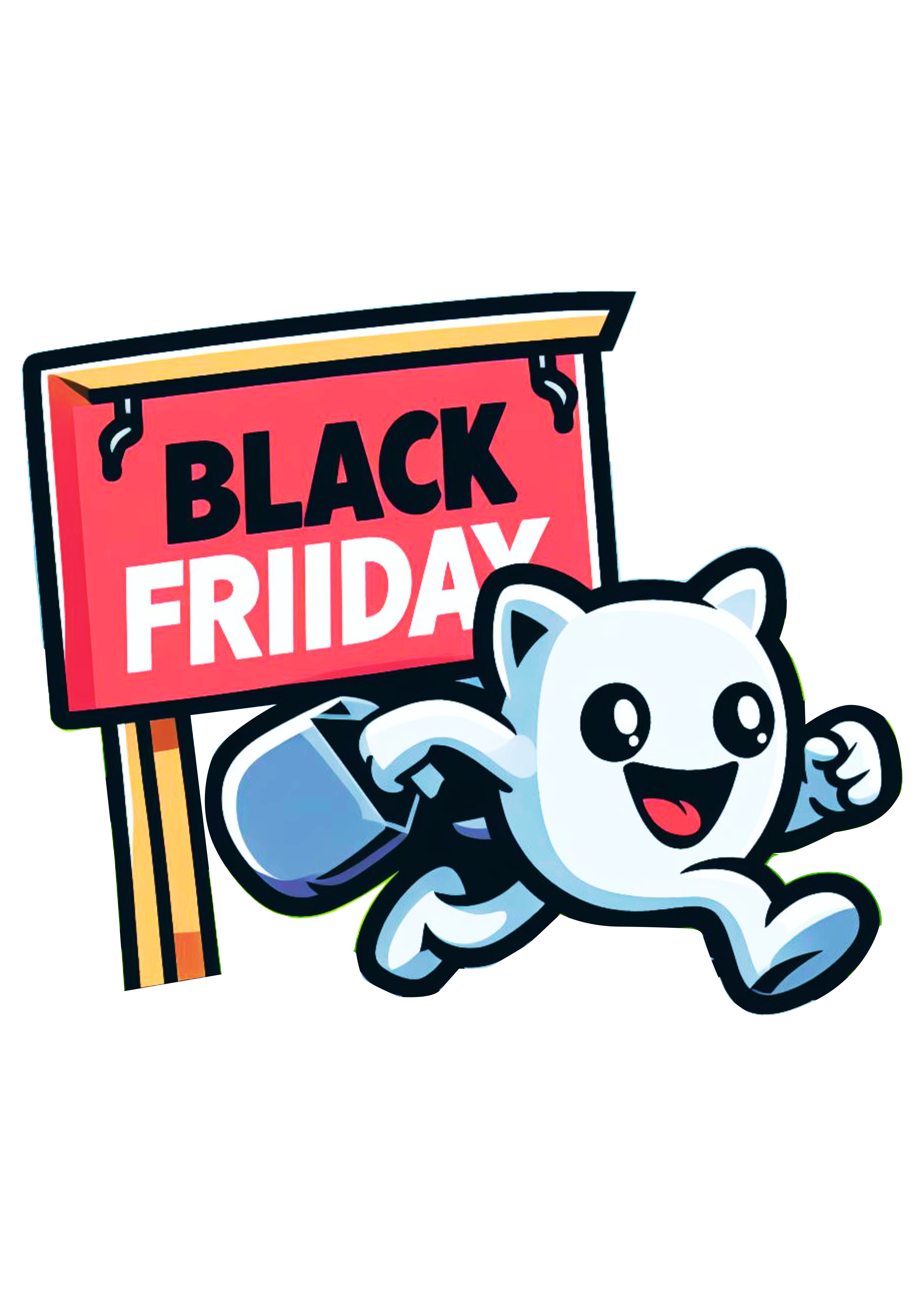 Black Friday logomarca bonequinho engraçado promoções png