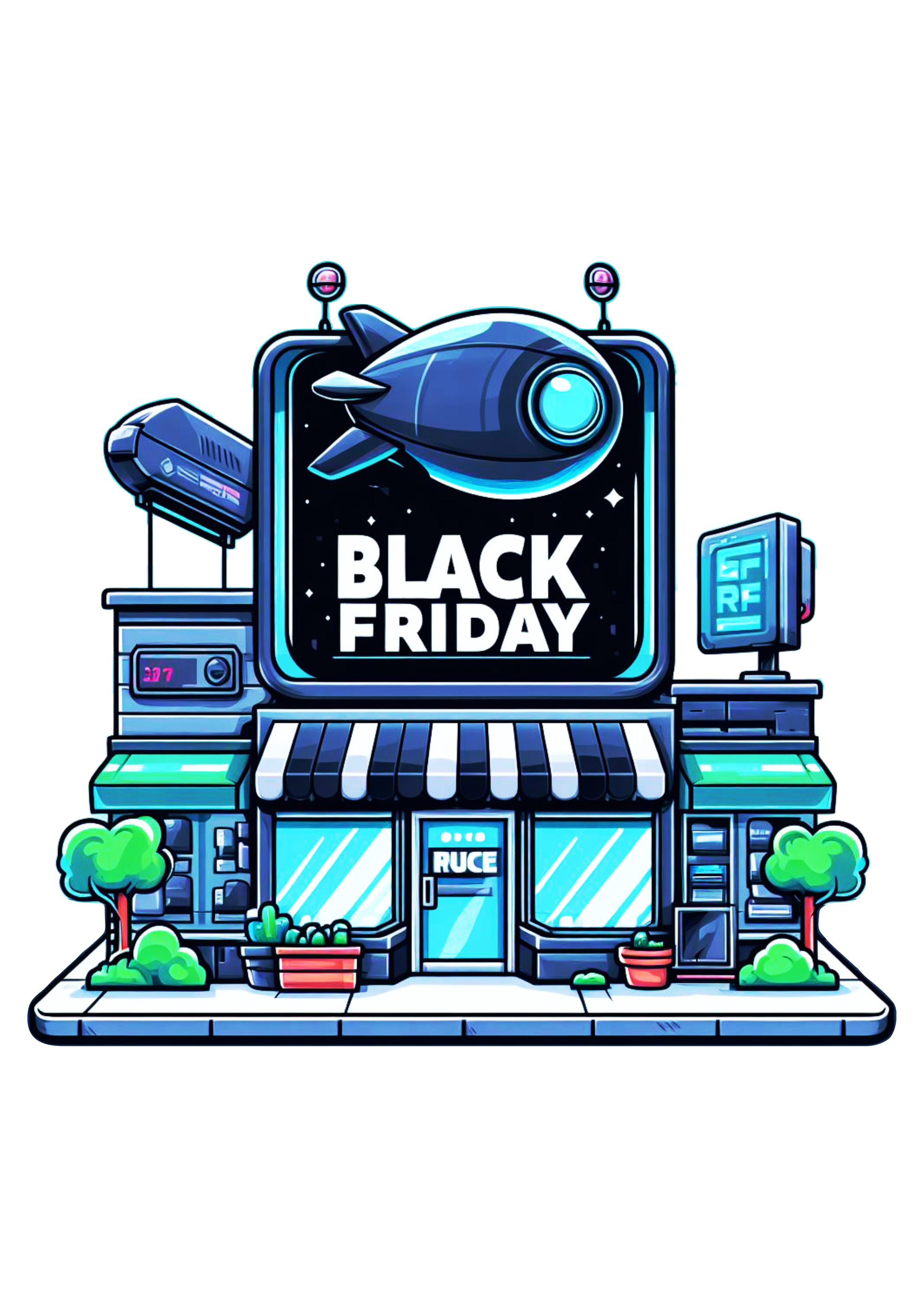 Black Friday loja ilustração mês de promoção png