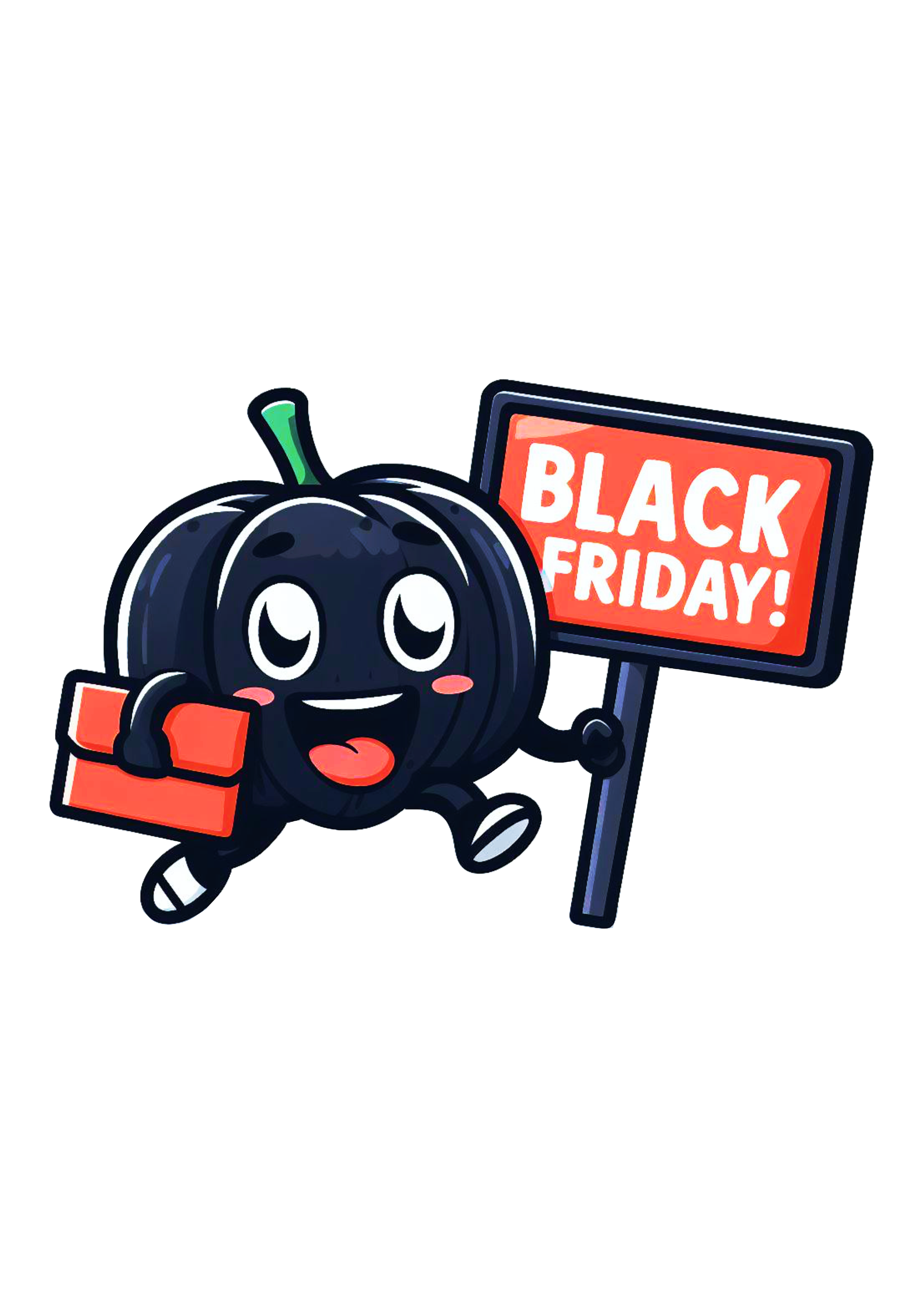 Black Friday logo mascote de loja de frutas png