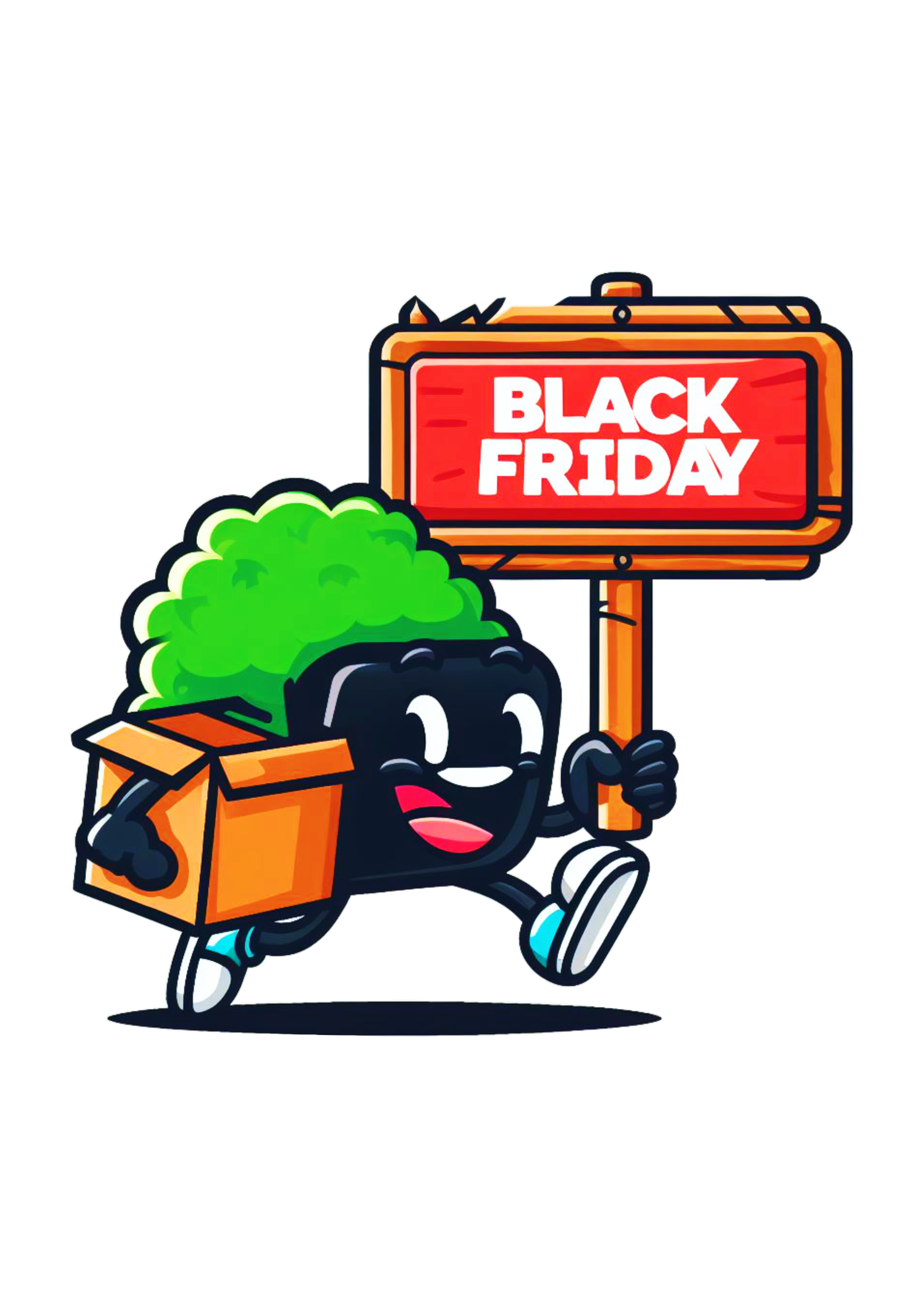 Black Friday logomarca para promoções de loja online mascote png