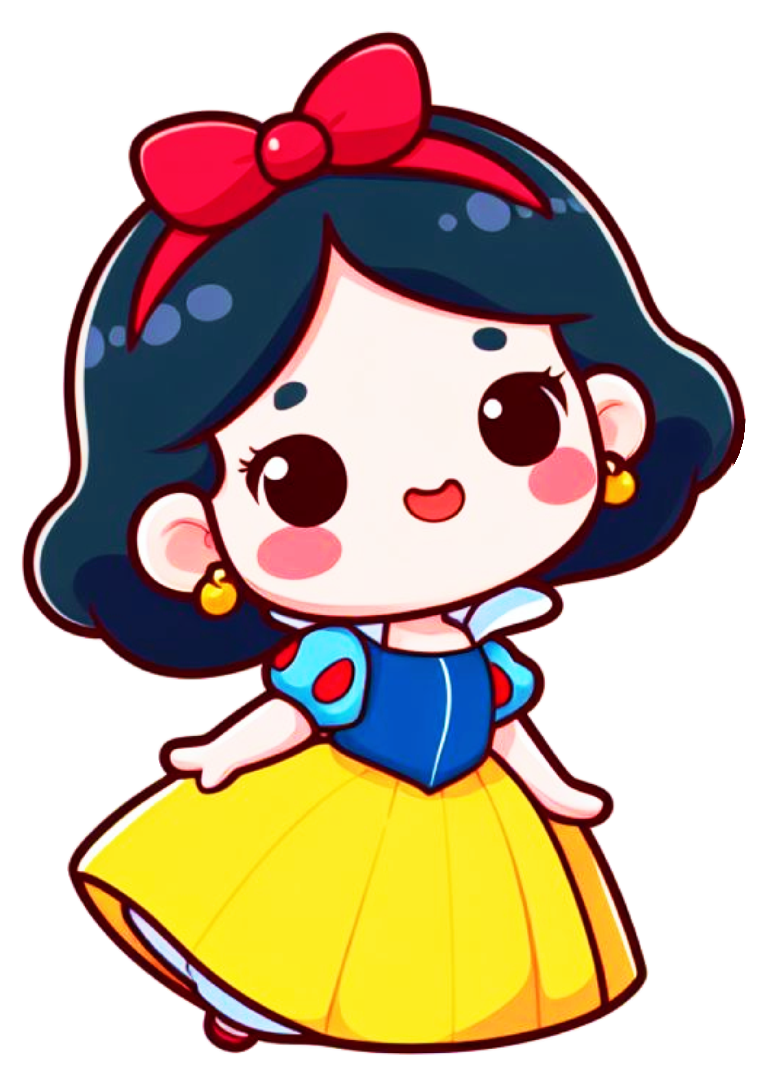 Branca de neve com lacinho desenho simples fofinho cute chibi