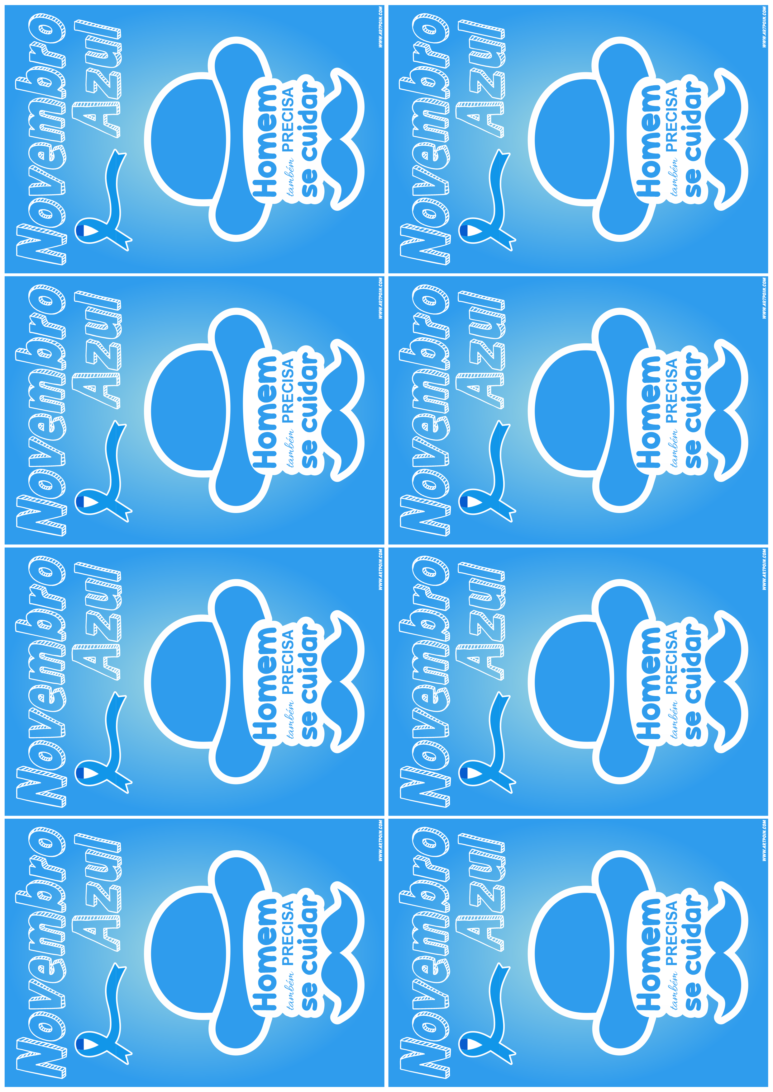Novembro azul cartãozinho azul mimos de papelaria homem também precisa se cuidar 8 imagens png