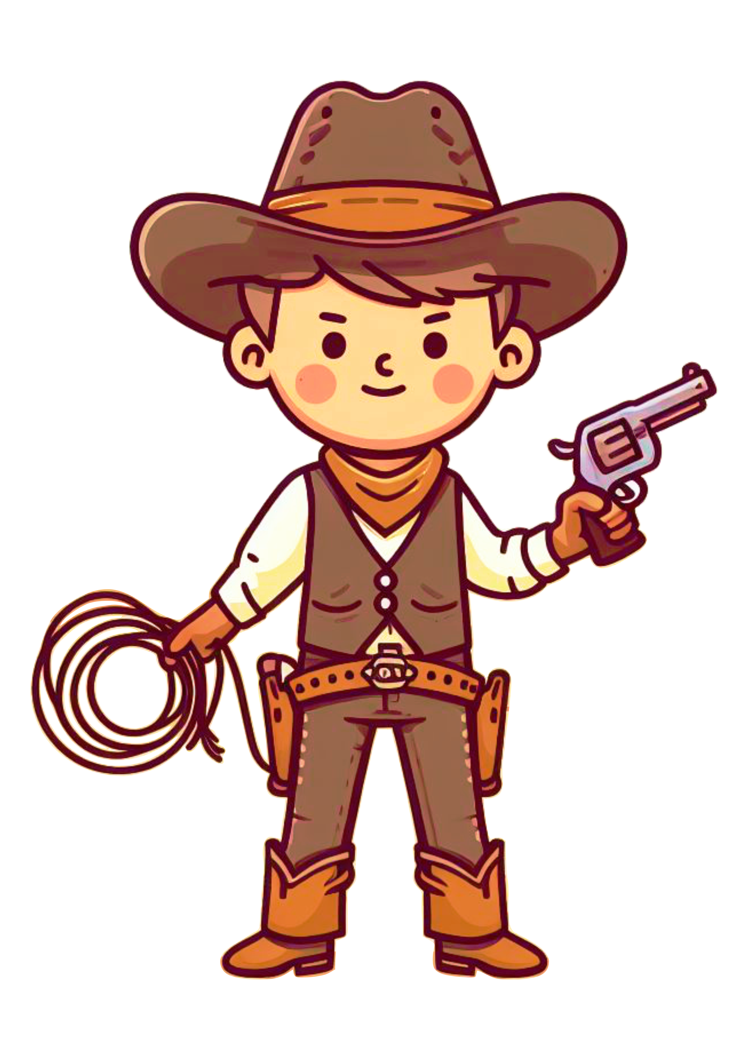 Cowboy desenho simples menino fantasiado vaqueiro vetor png