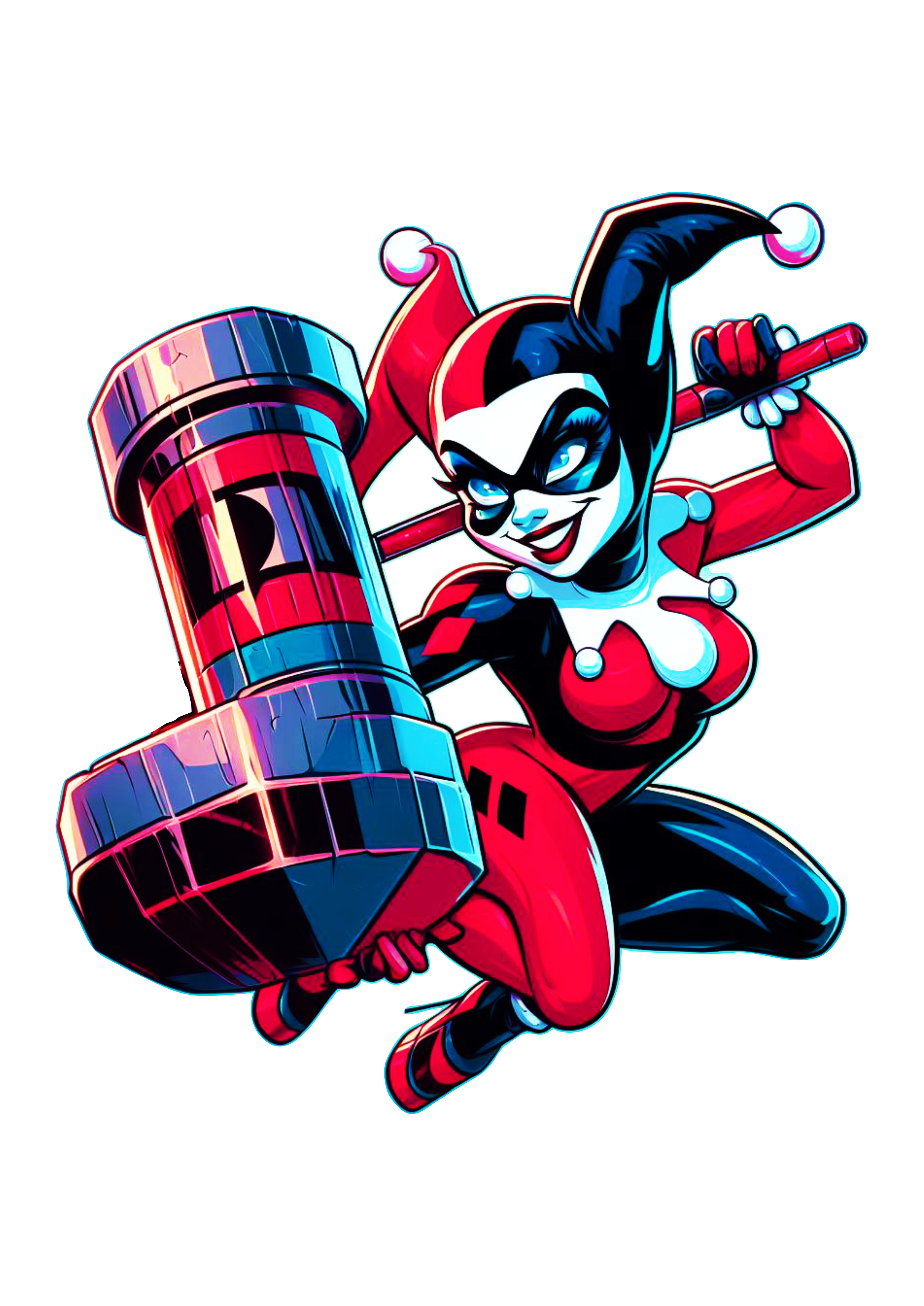 Desenho para tatuagem Arlequina Harley Quinn palhacinha macabra