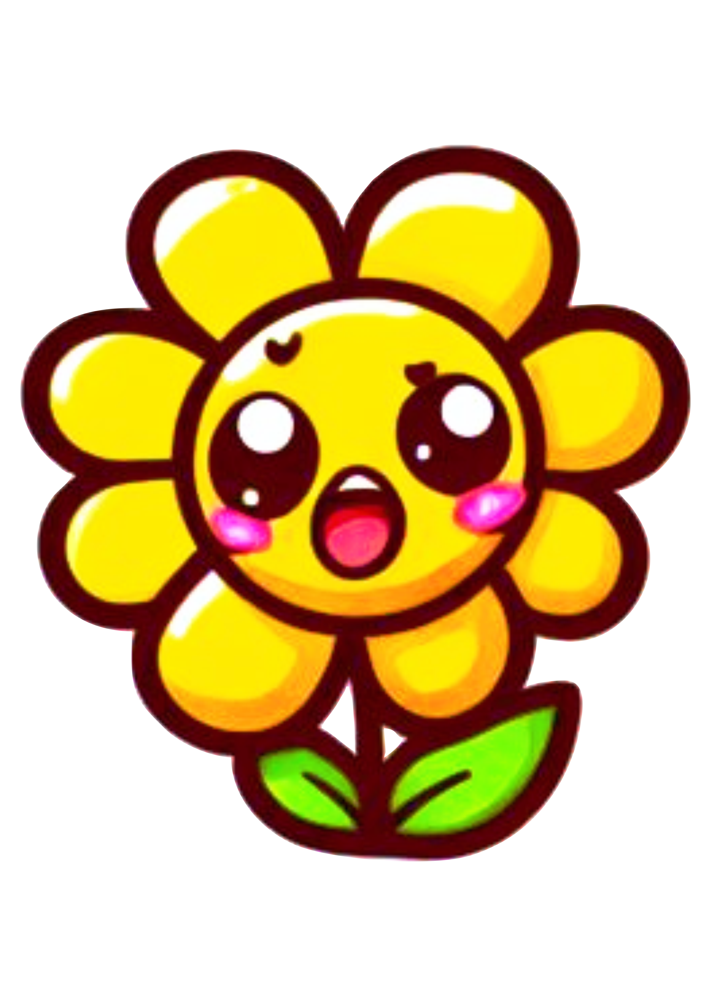 Emoji whatsapp florzinha amarela assustada desenho simples jardim encantado png