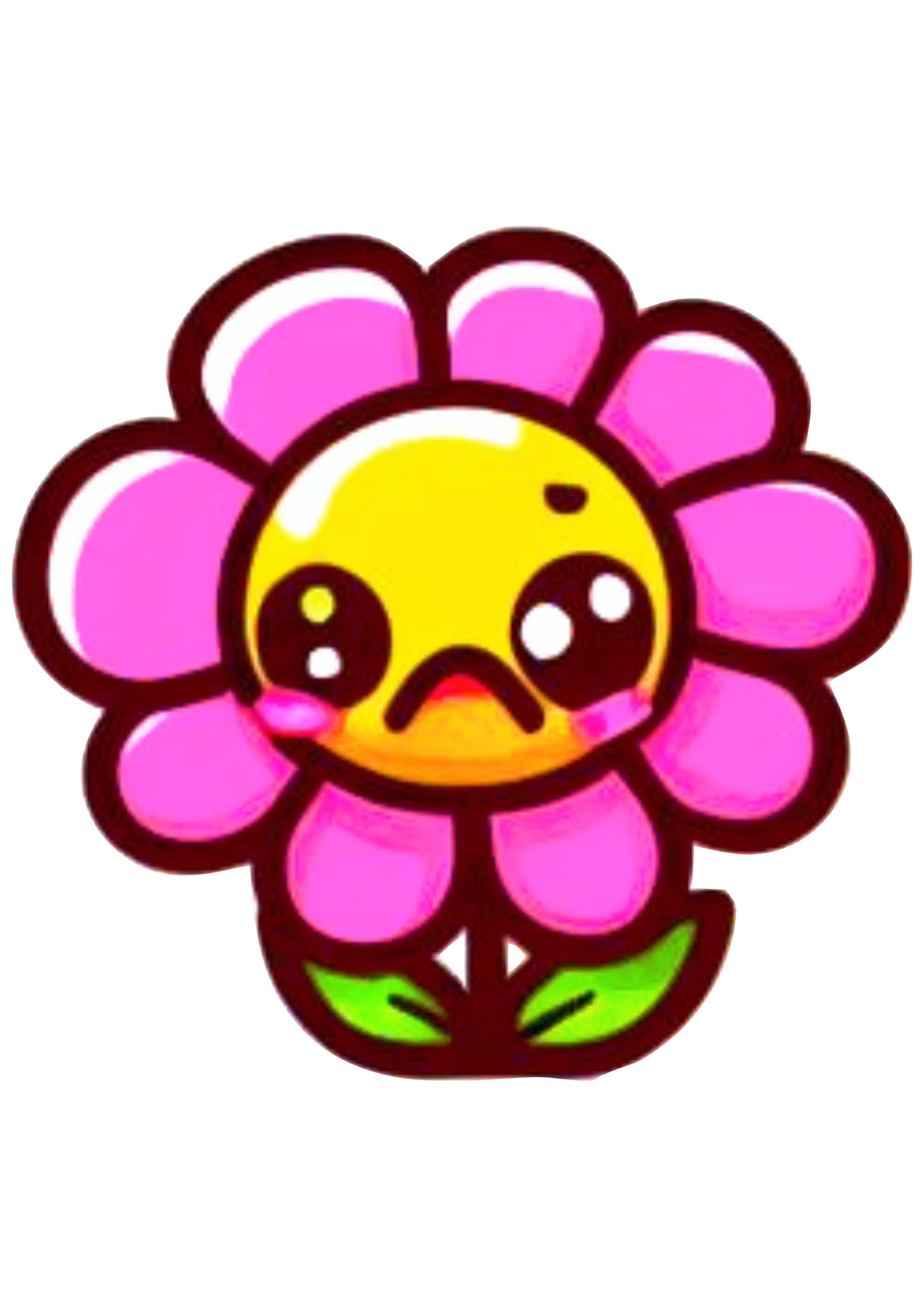 Emoji whatsapp florzinha amarela com rosa triste desenho simples jardim encantado png