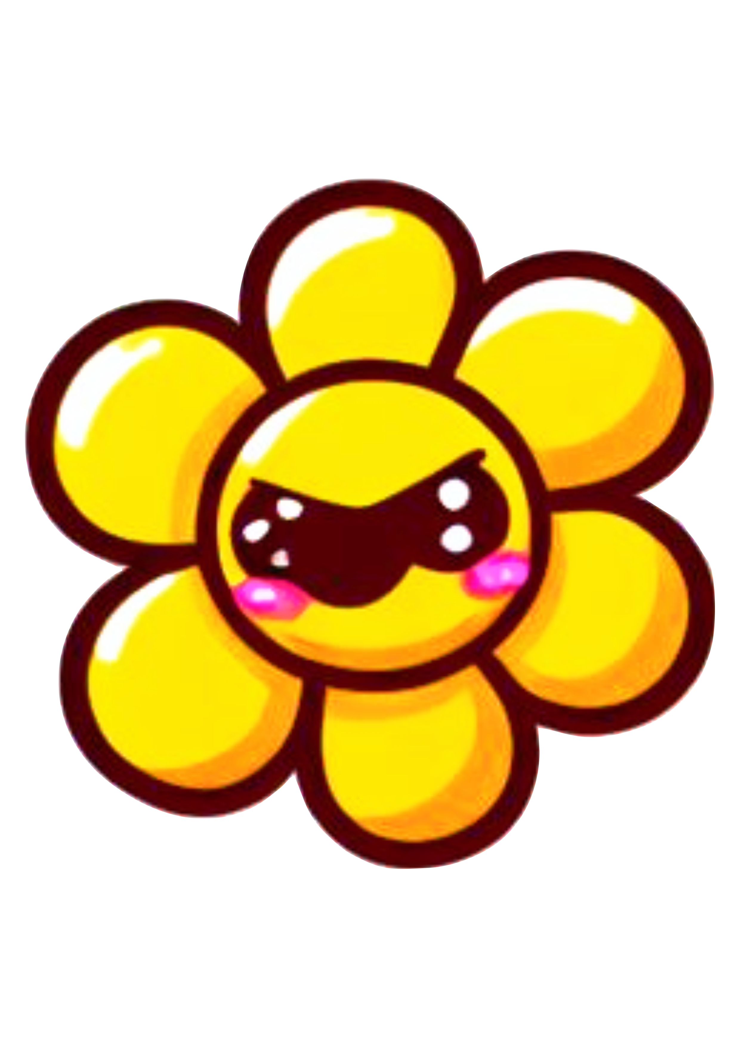 Emoji whatsapp florzinha amarela brava desenho simples jardim encantado png