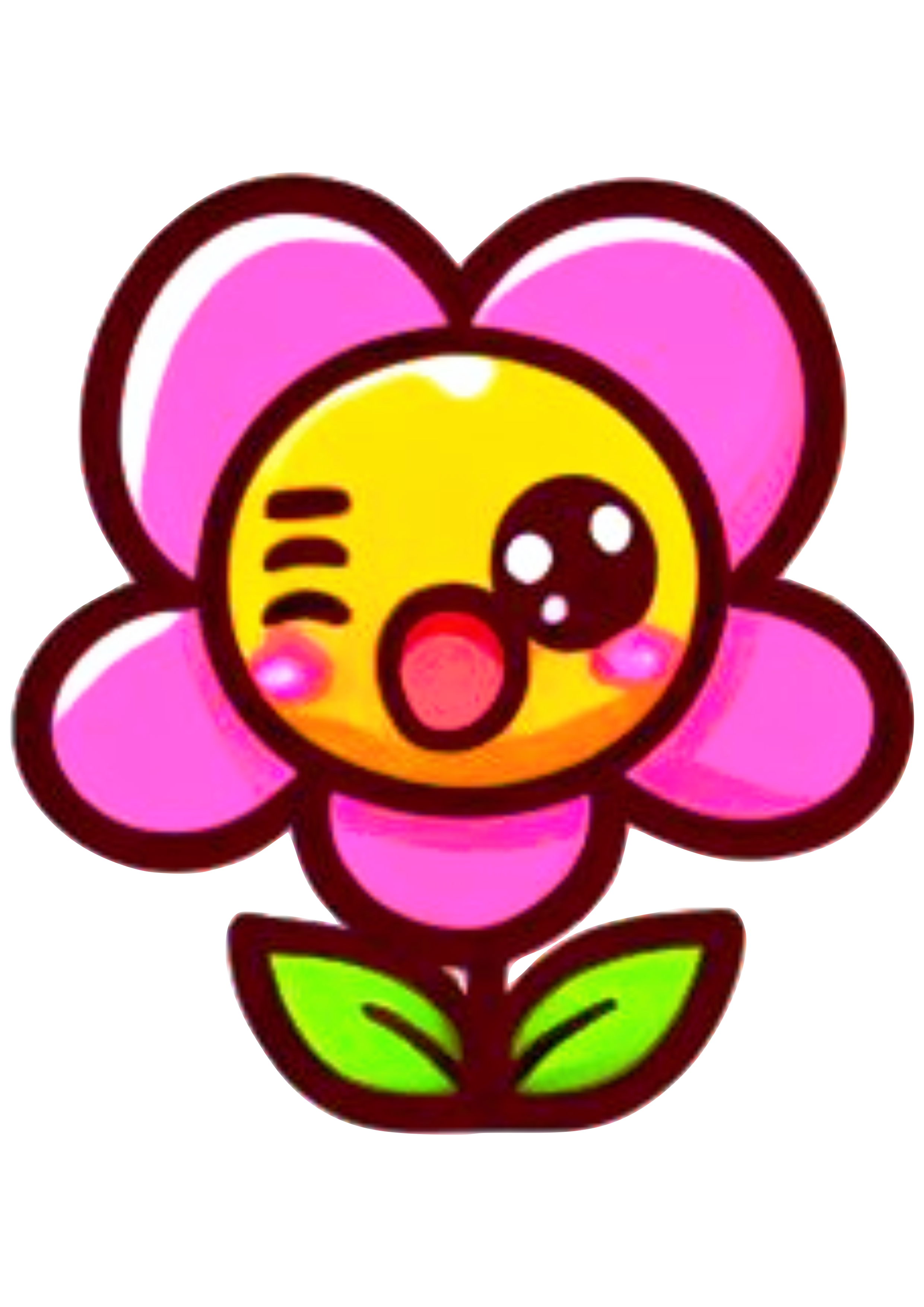 Emoji whatsapp florzinha amarela piscando o olho desenho simples jardim encantado png