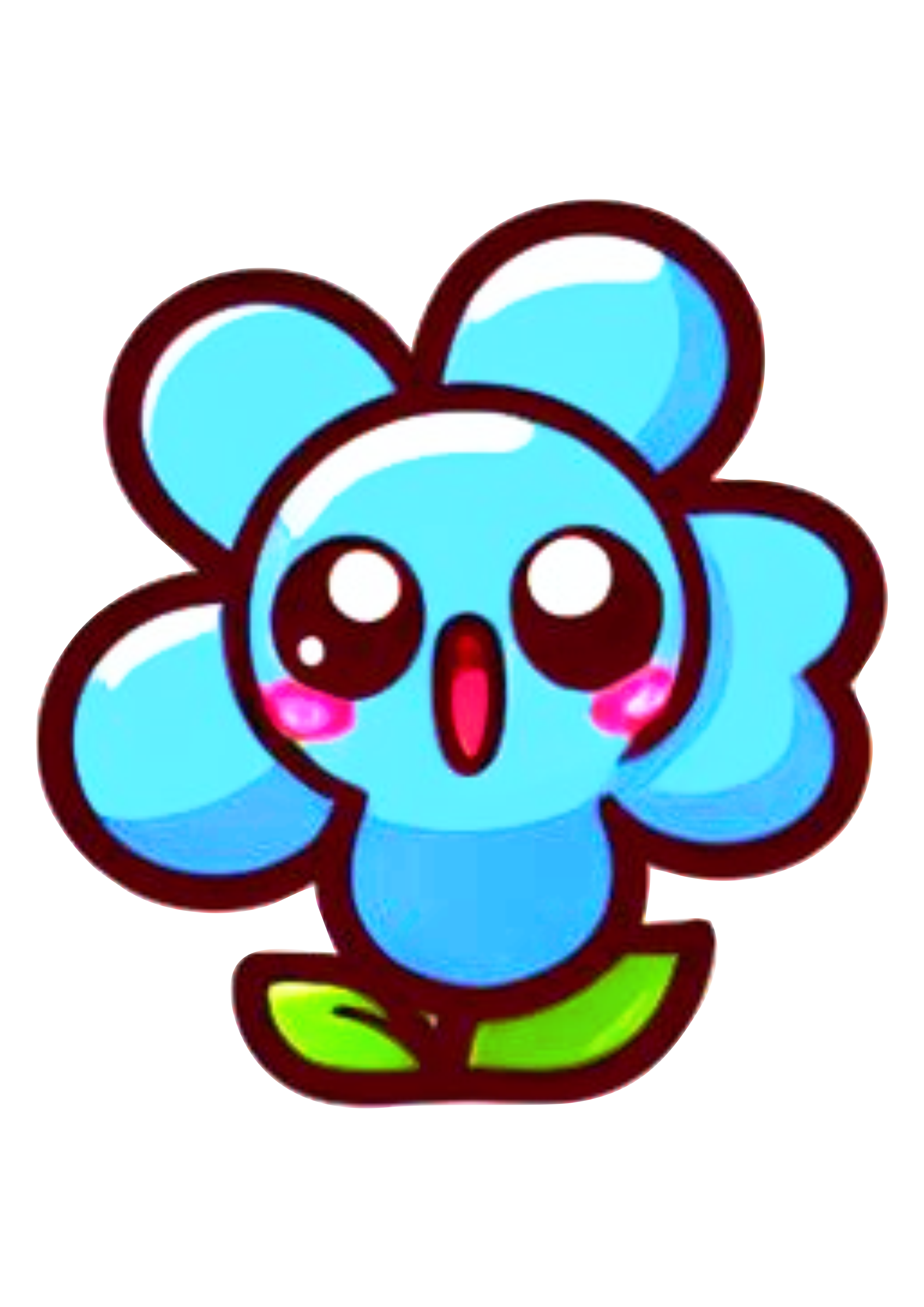 Emoji whatsapp florzinha azul assombrada desenho simples jardim encantado png