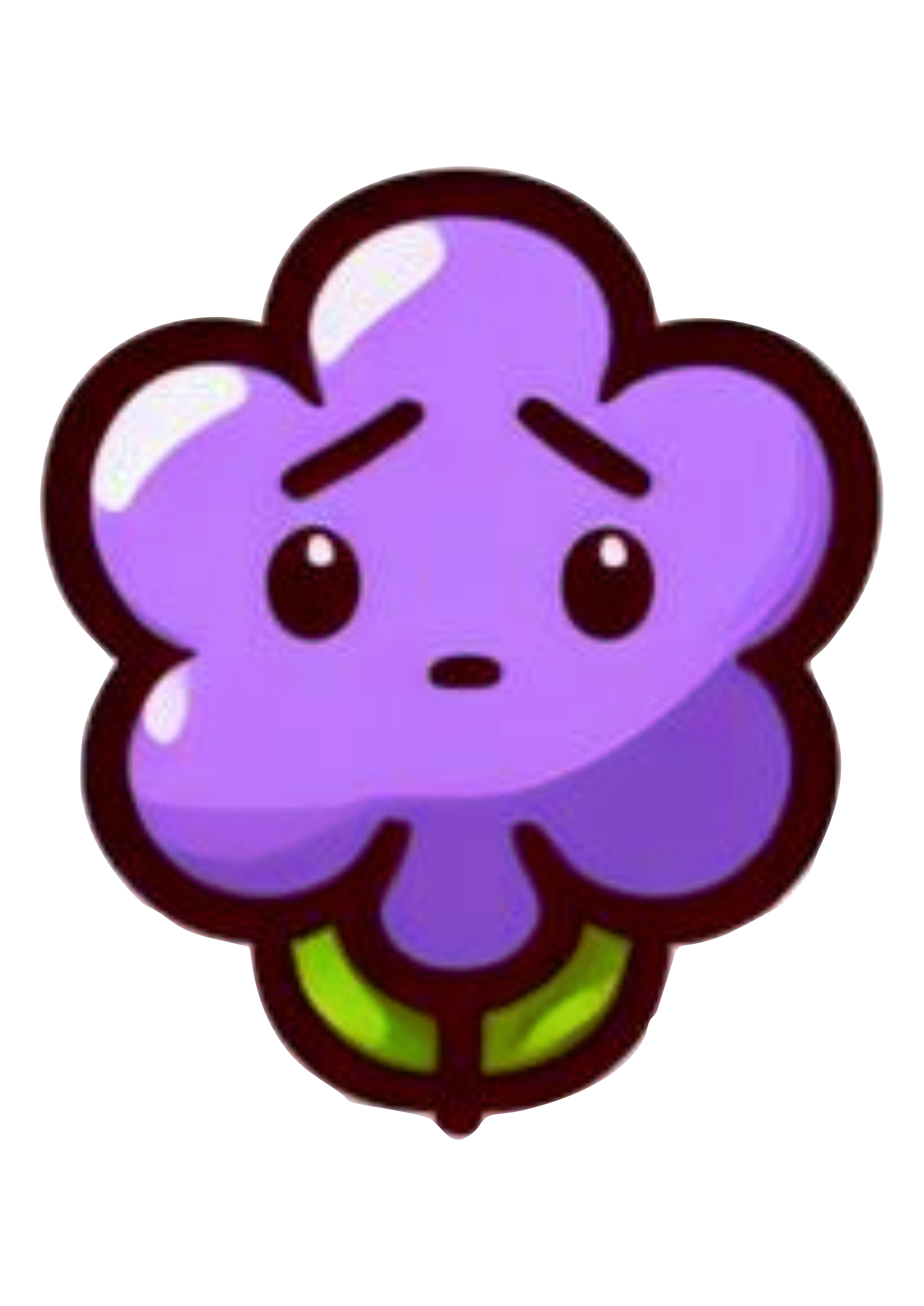 Emoji whatsapp florzinha roxa triste desenho simples jardim encantado imagem sem fundo png