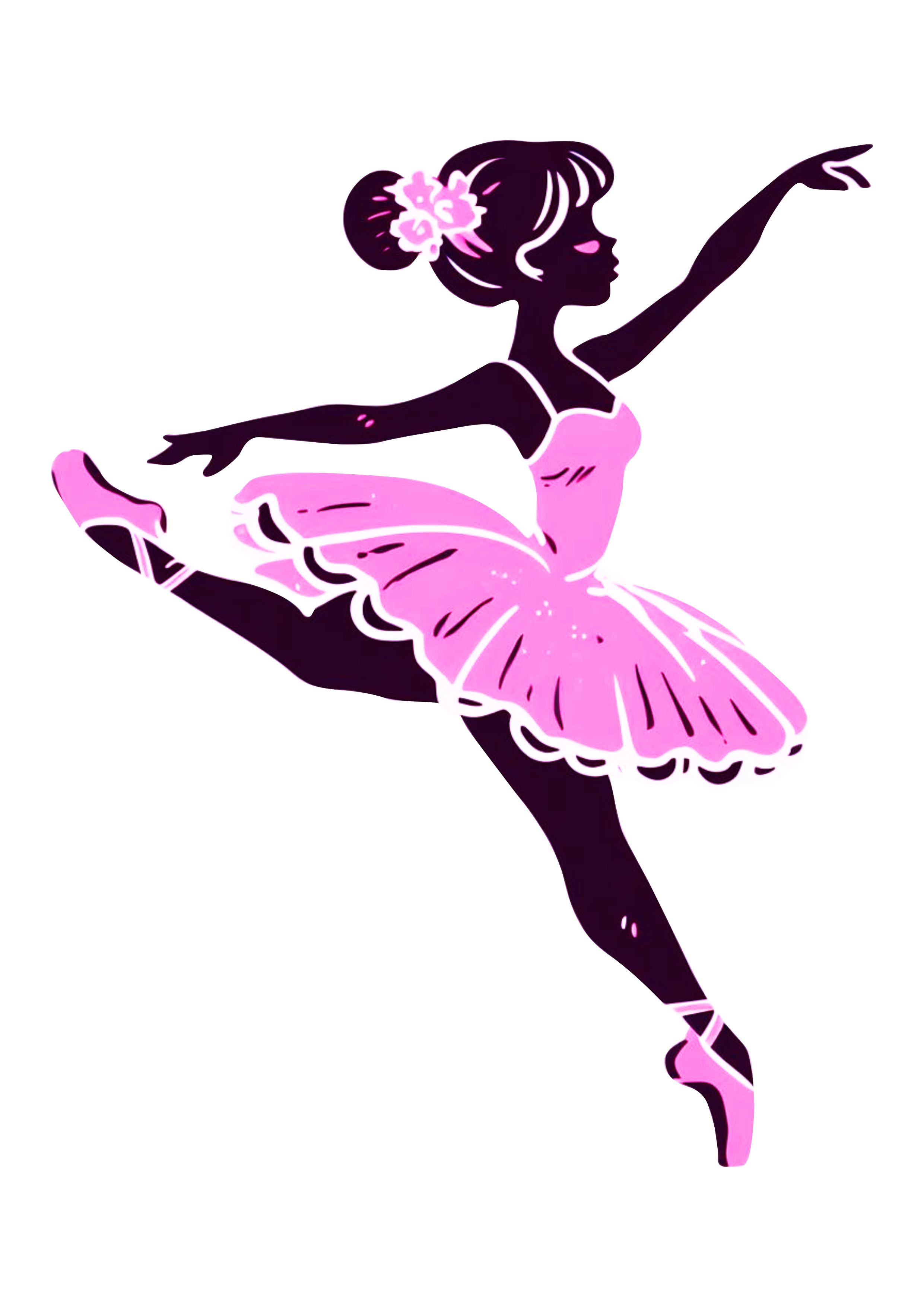 Bailarina dançando desenho fofinho silhueta png