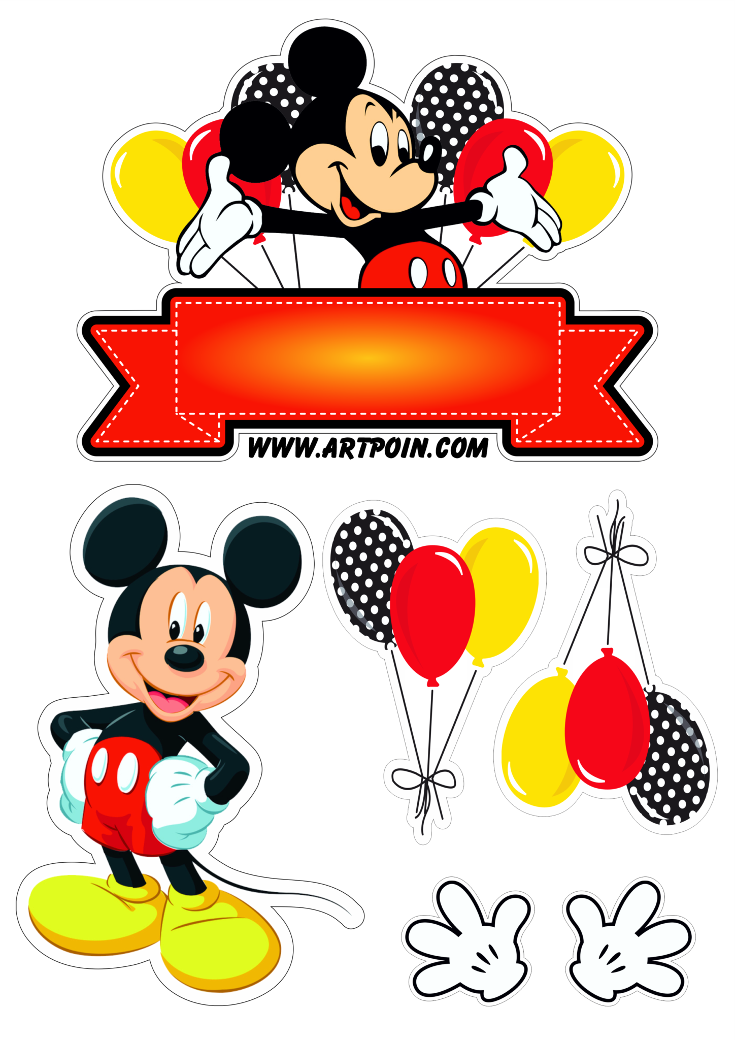 Topo de bolo grátis mickey mouse renda extra com personalizados festa ...