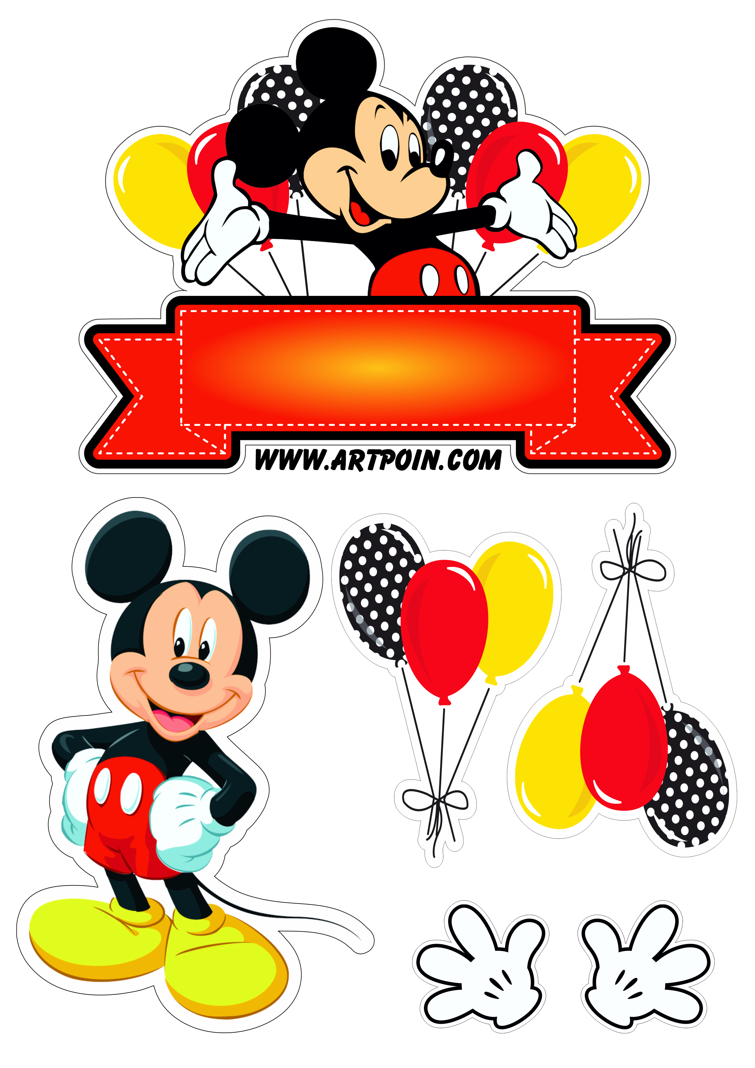 Topo de bolo grátis mickey mouse renda extra com personalizados festa pronta png