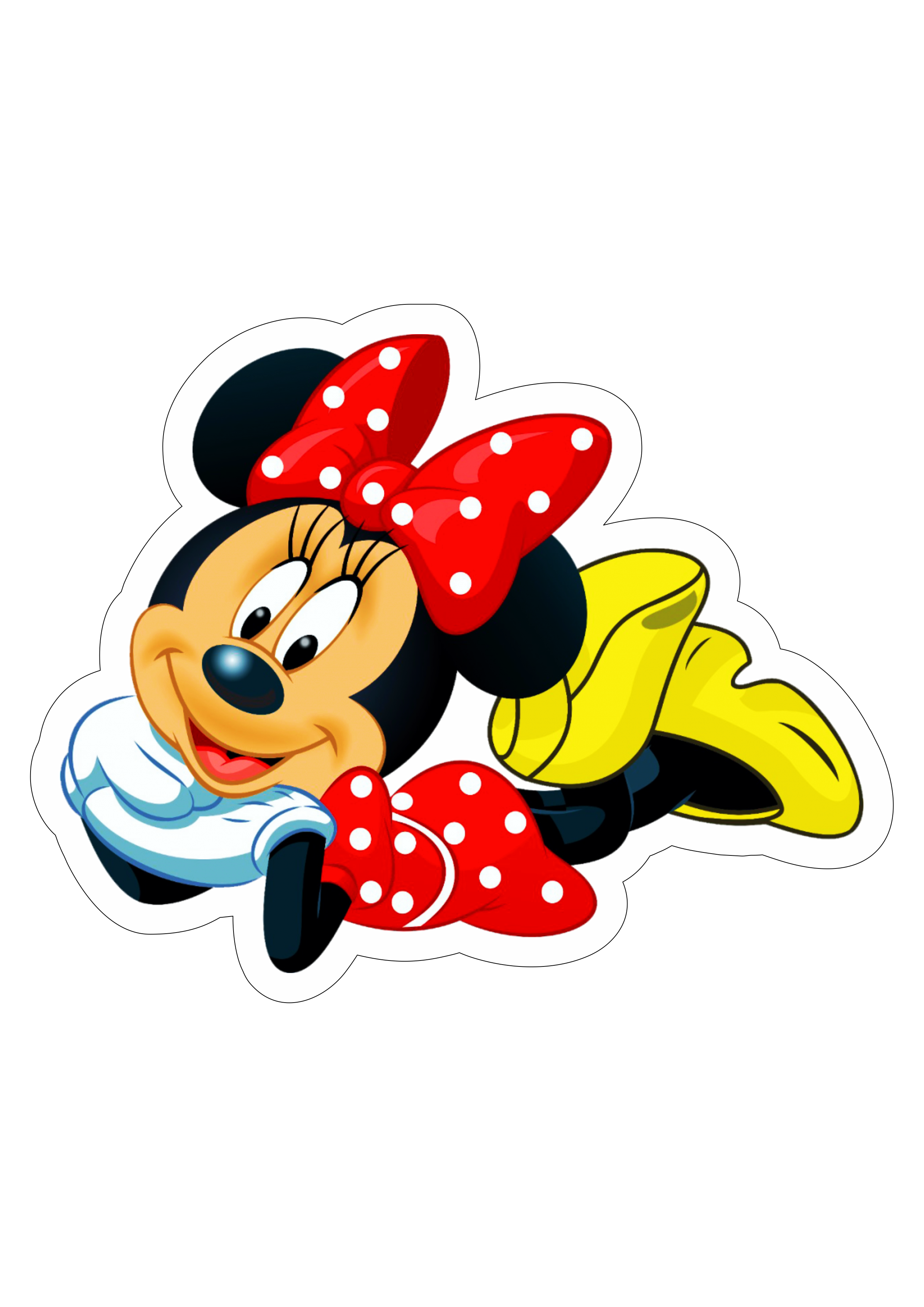 Minnie Mouse vermelha deitada personagem fictício desenho animado infantil artigos de papelaria png