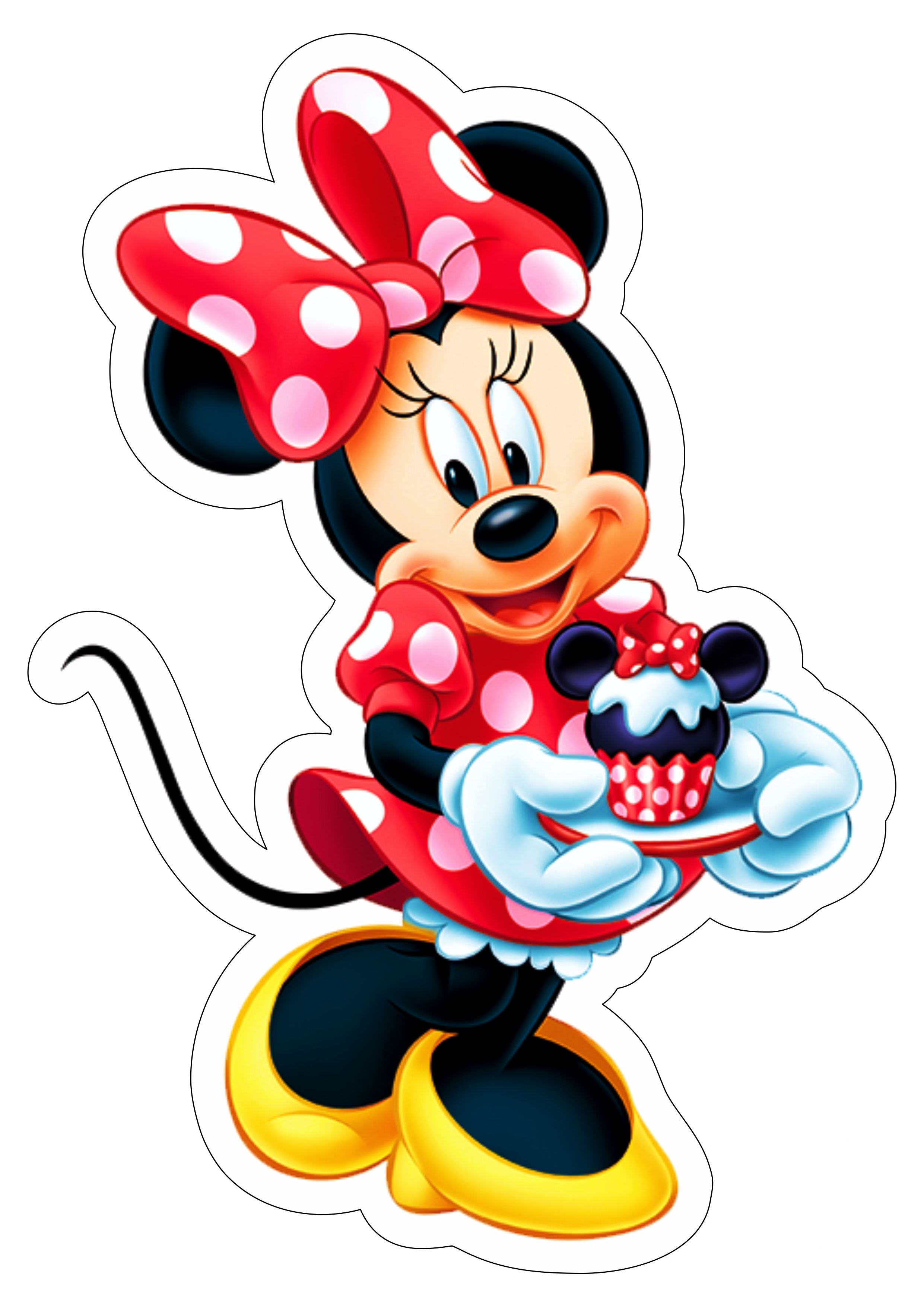 Minnie Mouse vermelha bolinho personagem fictício desenho animado infantil artigos de papelaria vetor ilustração png