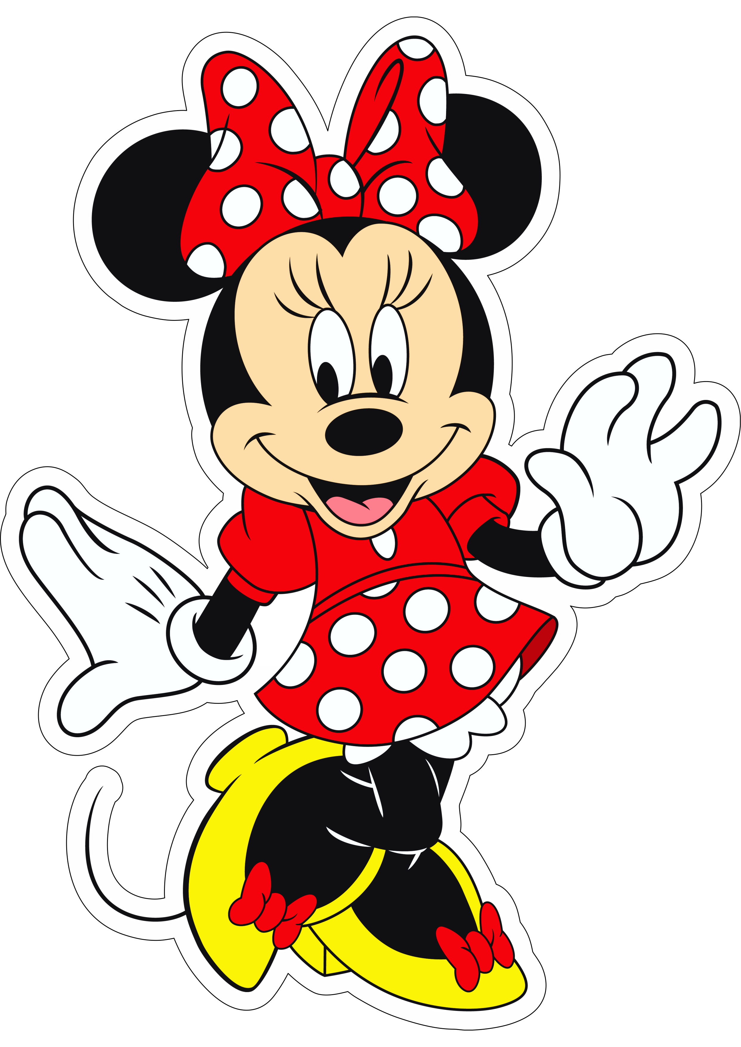 Minnie Mouse vermelha com vestido de bolinhas png