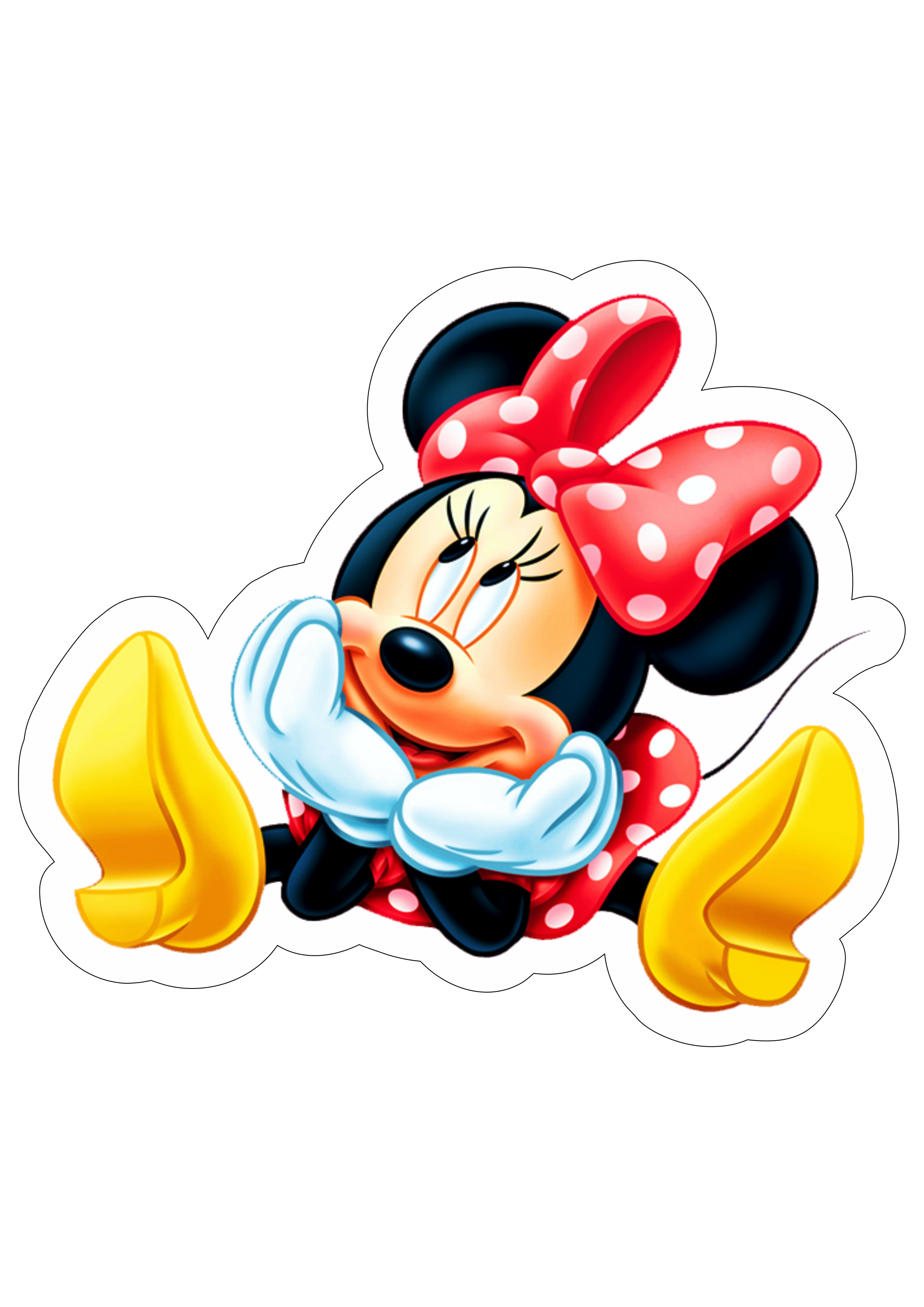 Minnie Mouse vermelha com vestido de bolinhas fazendo pose png