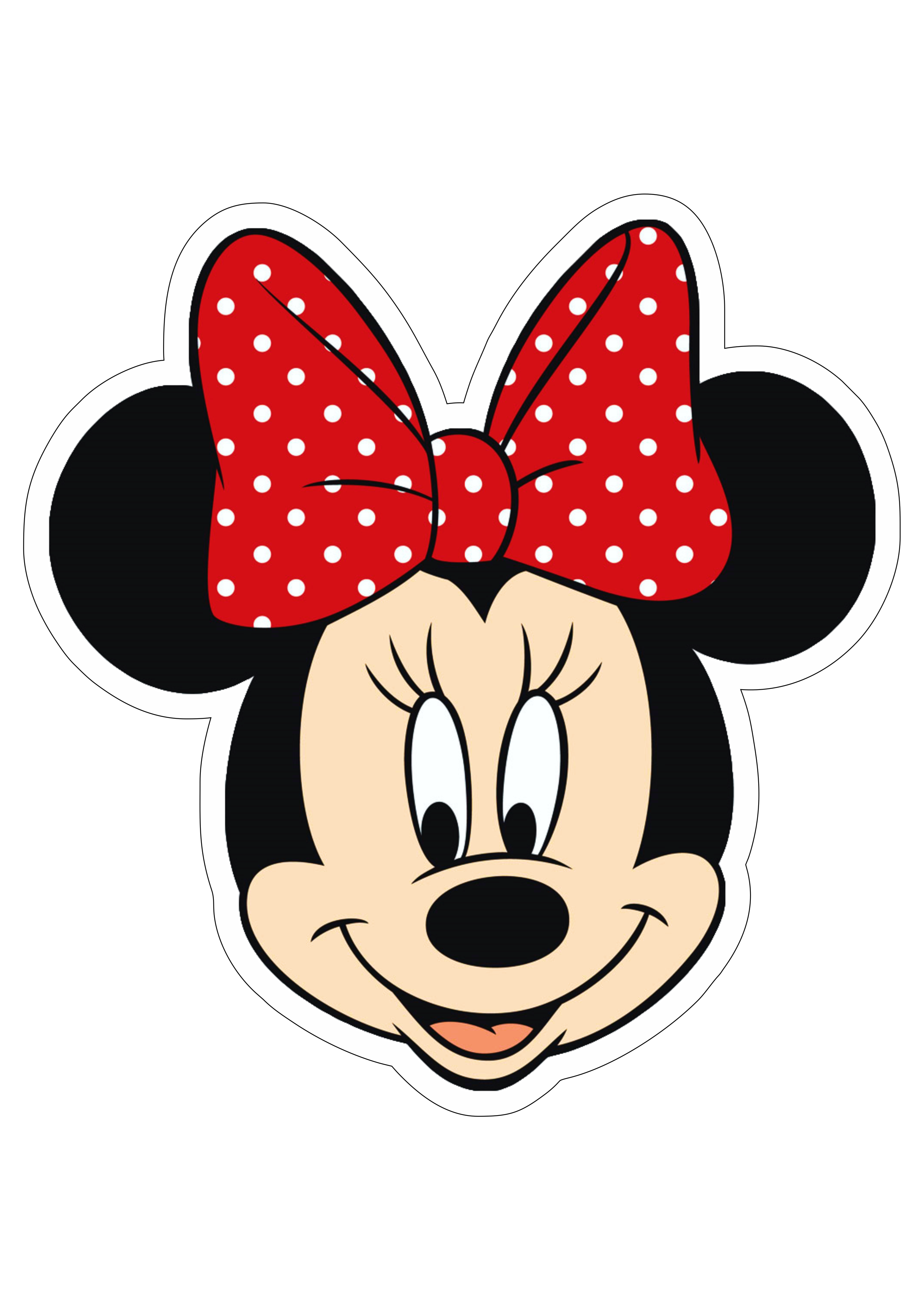 Minnie Mouse cabeça com lacinho vermelho png
