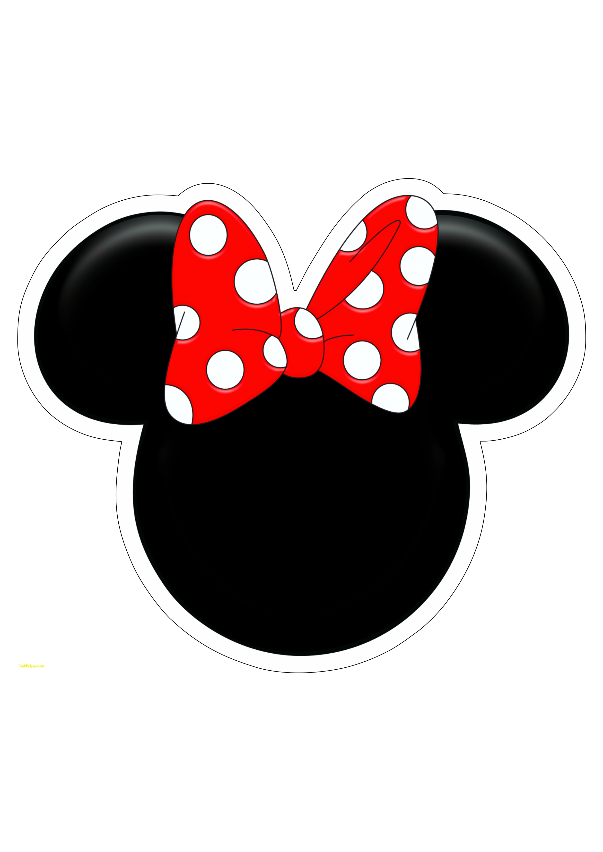 Minnie Mouse cabeça com lacinho vermelho e bolinhas brancas png