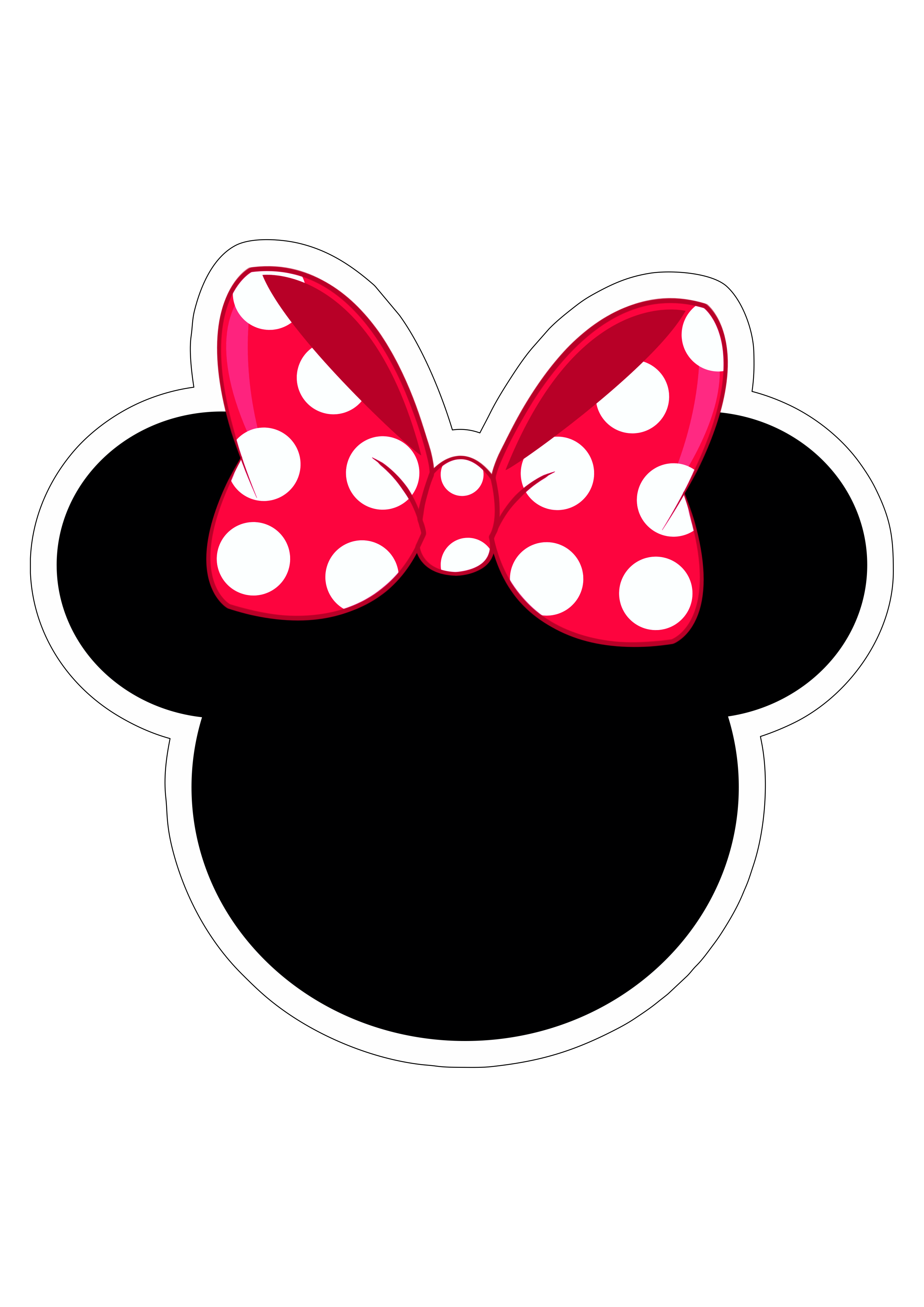 Minnie Mouse cabeça com lacinho rosa com bolinhas brancas png