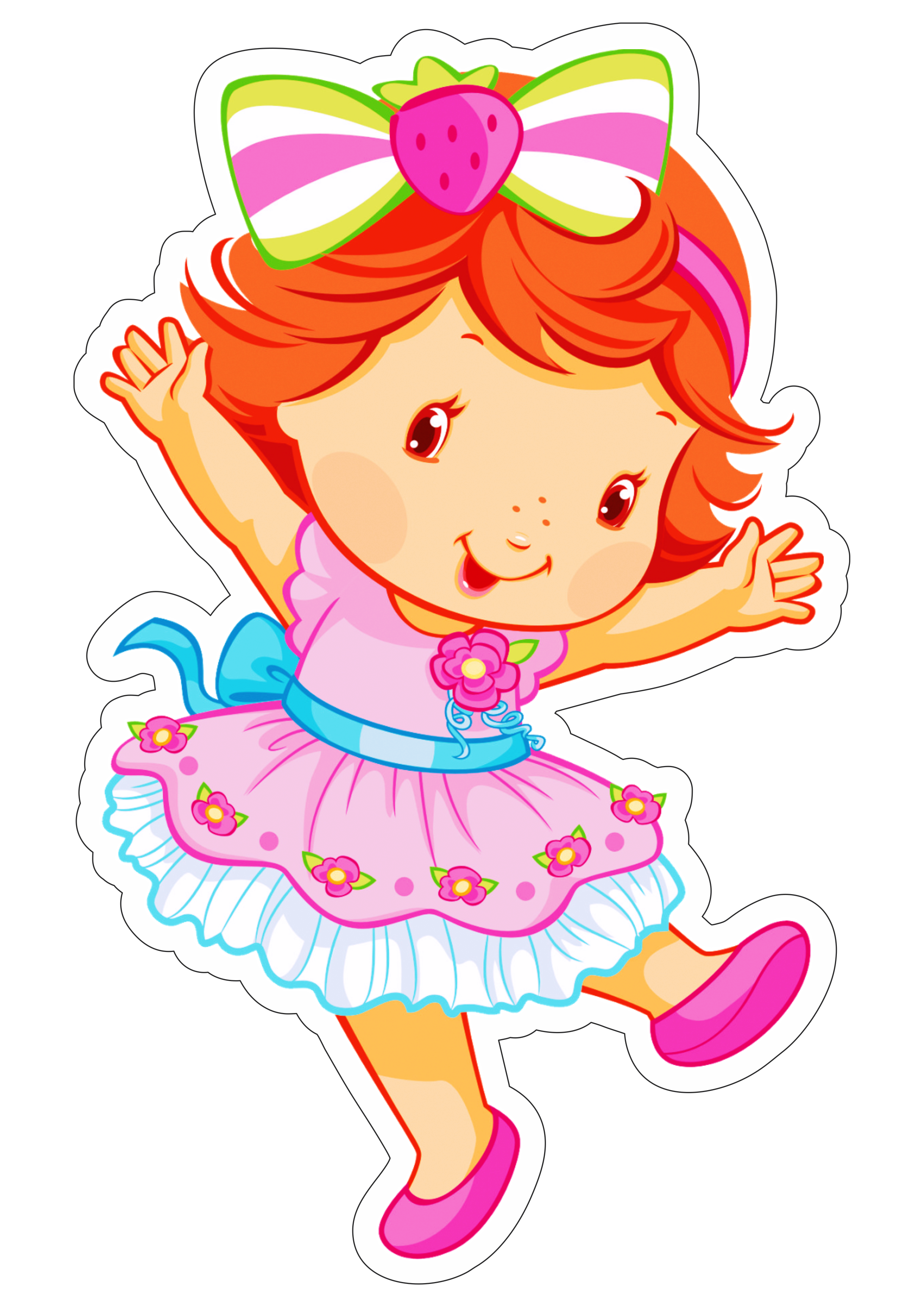 Moranguinho baby desenho infantil vestido rosa imagem para recorte png
