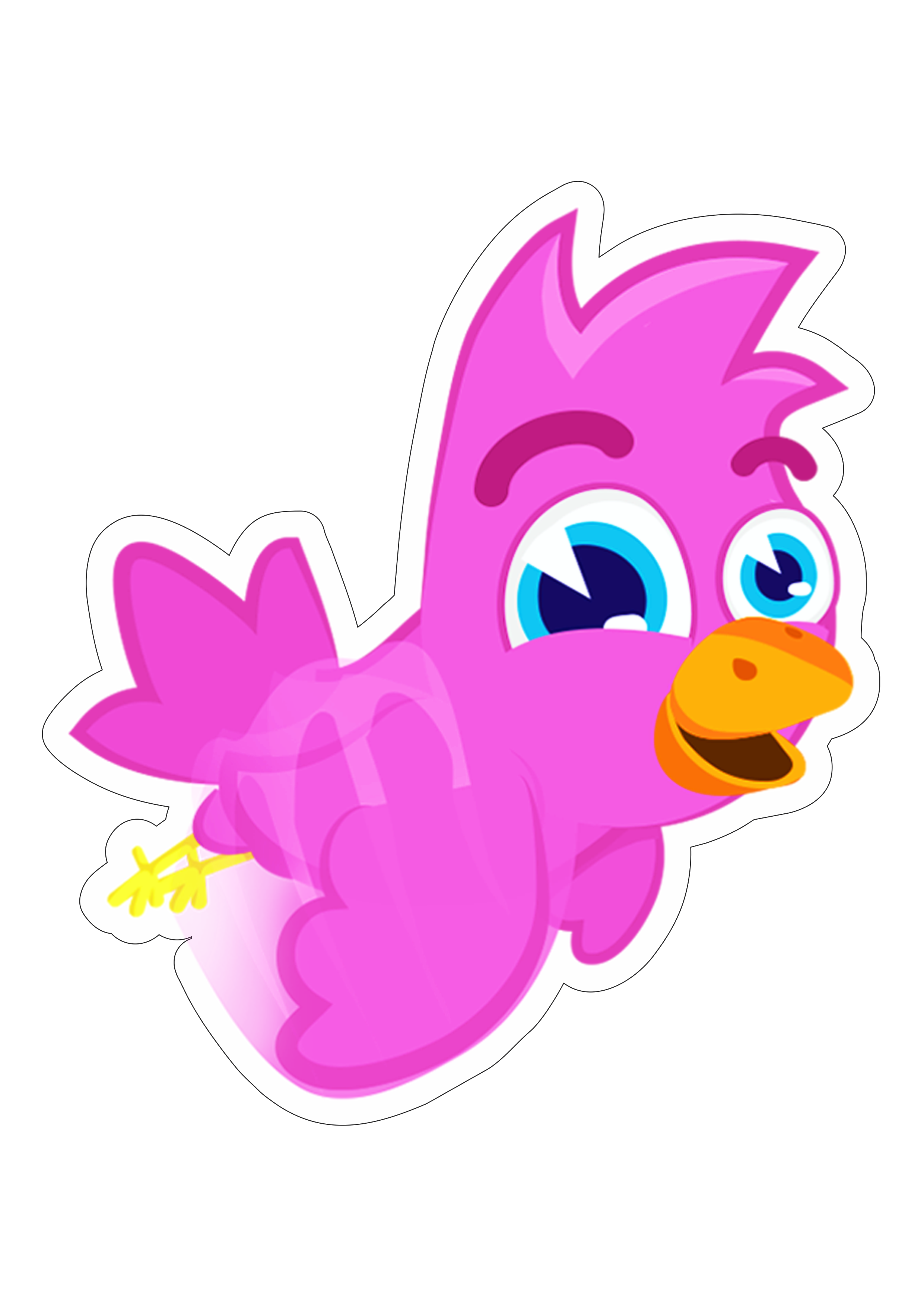 Mundo bita passarinho roxo desenho infantil musical youtube fundo transparente com contorno png