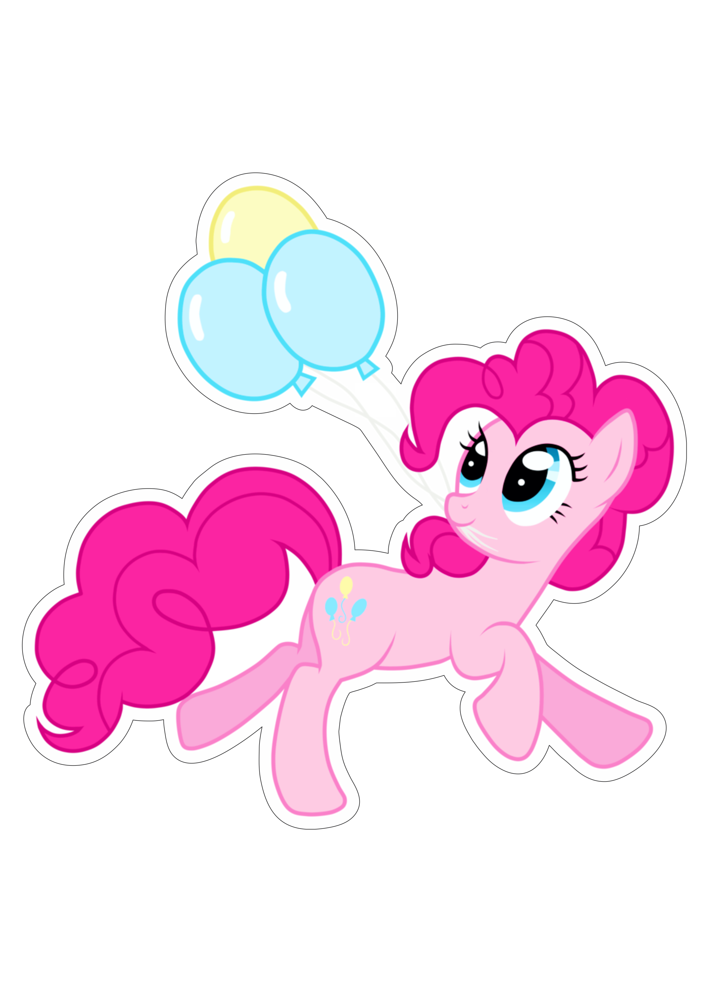 My little pony cavalinho rosa com balões desenho infantil png
