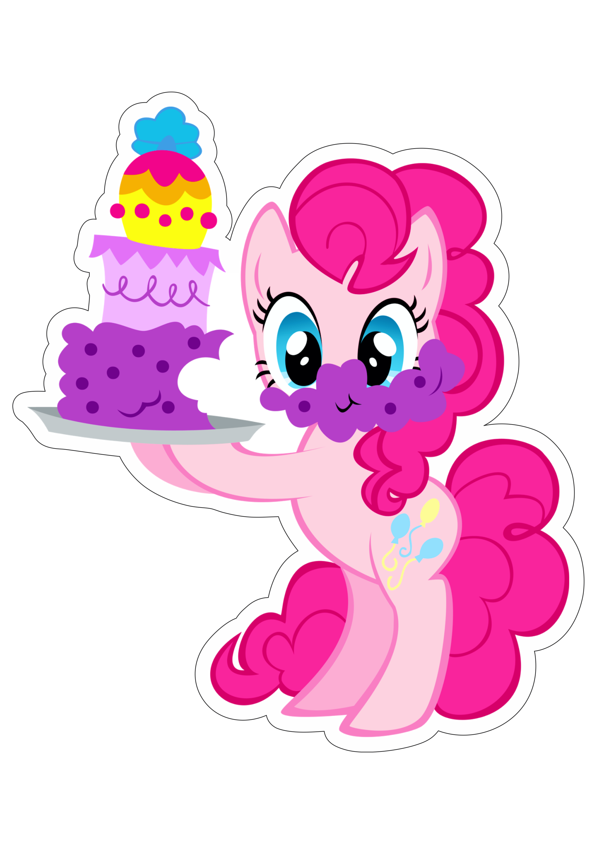 My little pony cavalinho rosa comendo bolo desenho infantil png