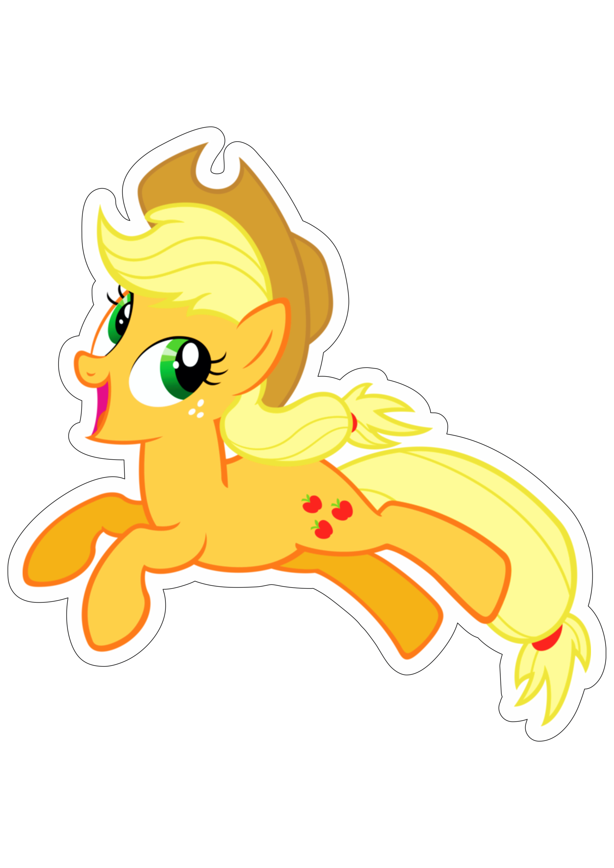 My little pony cavalinho amarelo de chapéu desenho infantil imagem sem fundo png