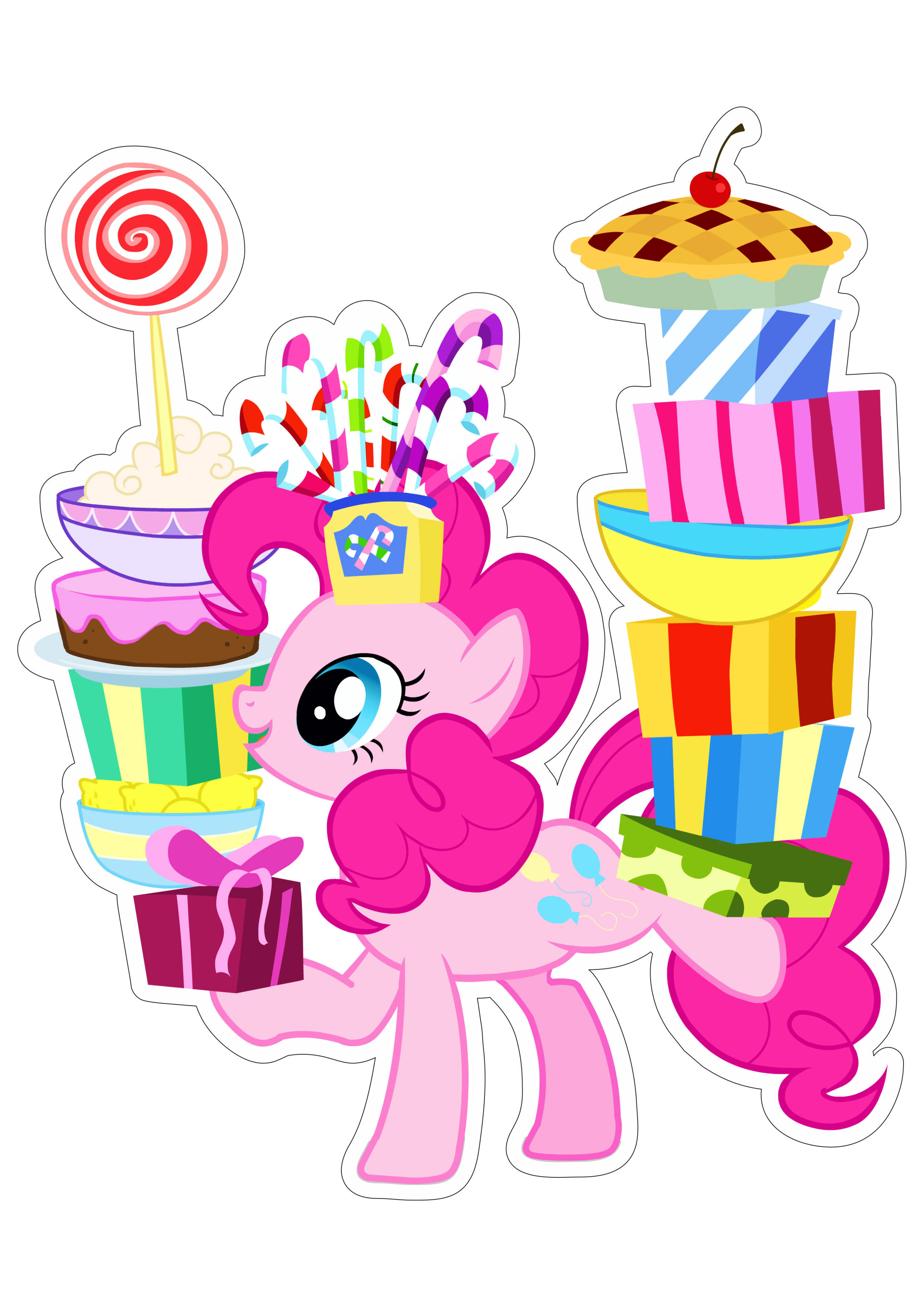 My little pony rosa doces de festa colorido png