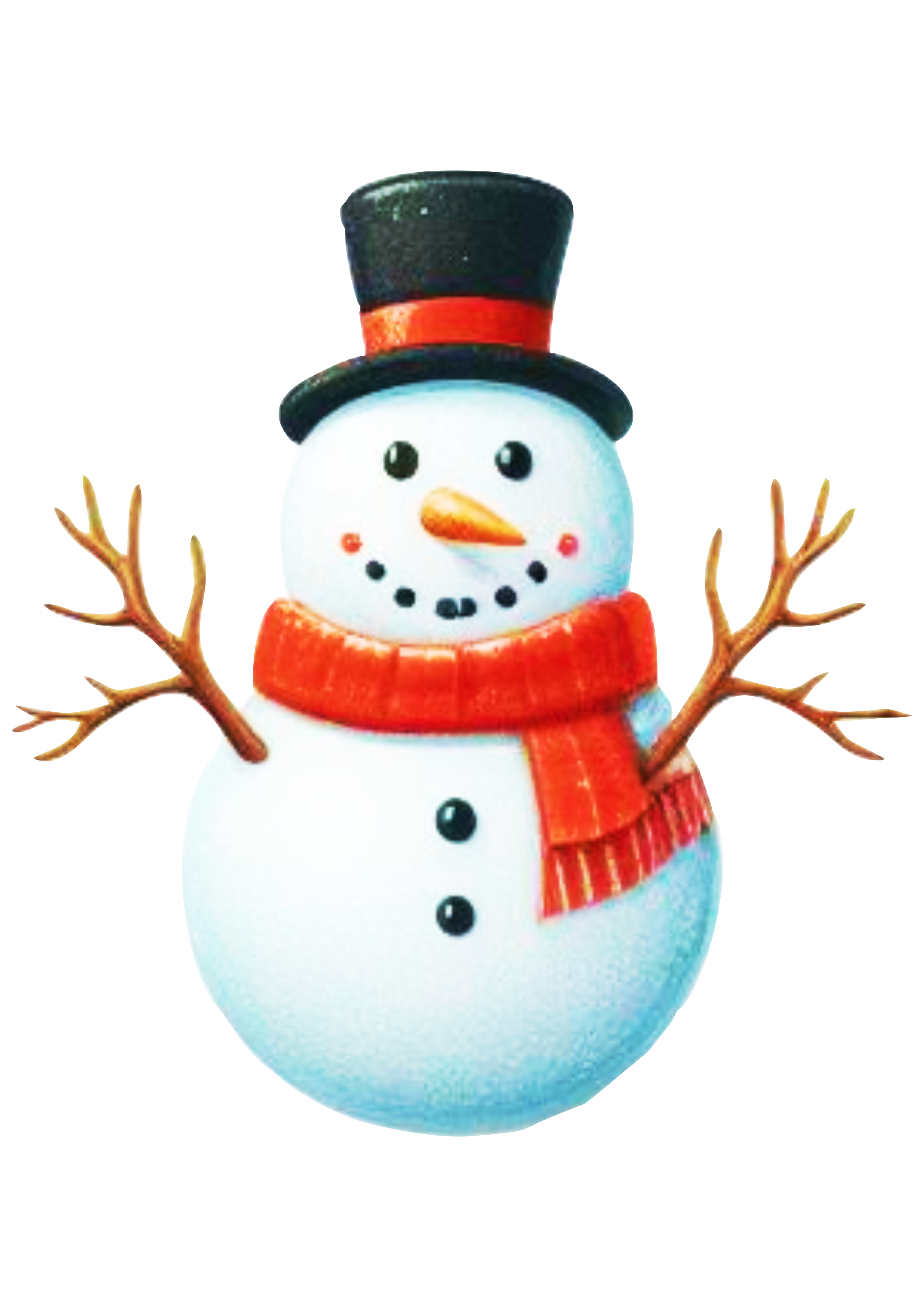Boneco de neve com cachecol decoração de natal png