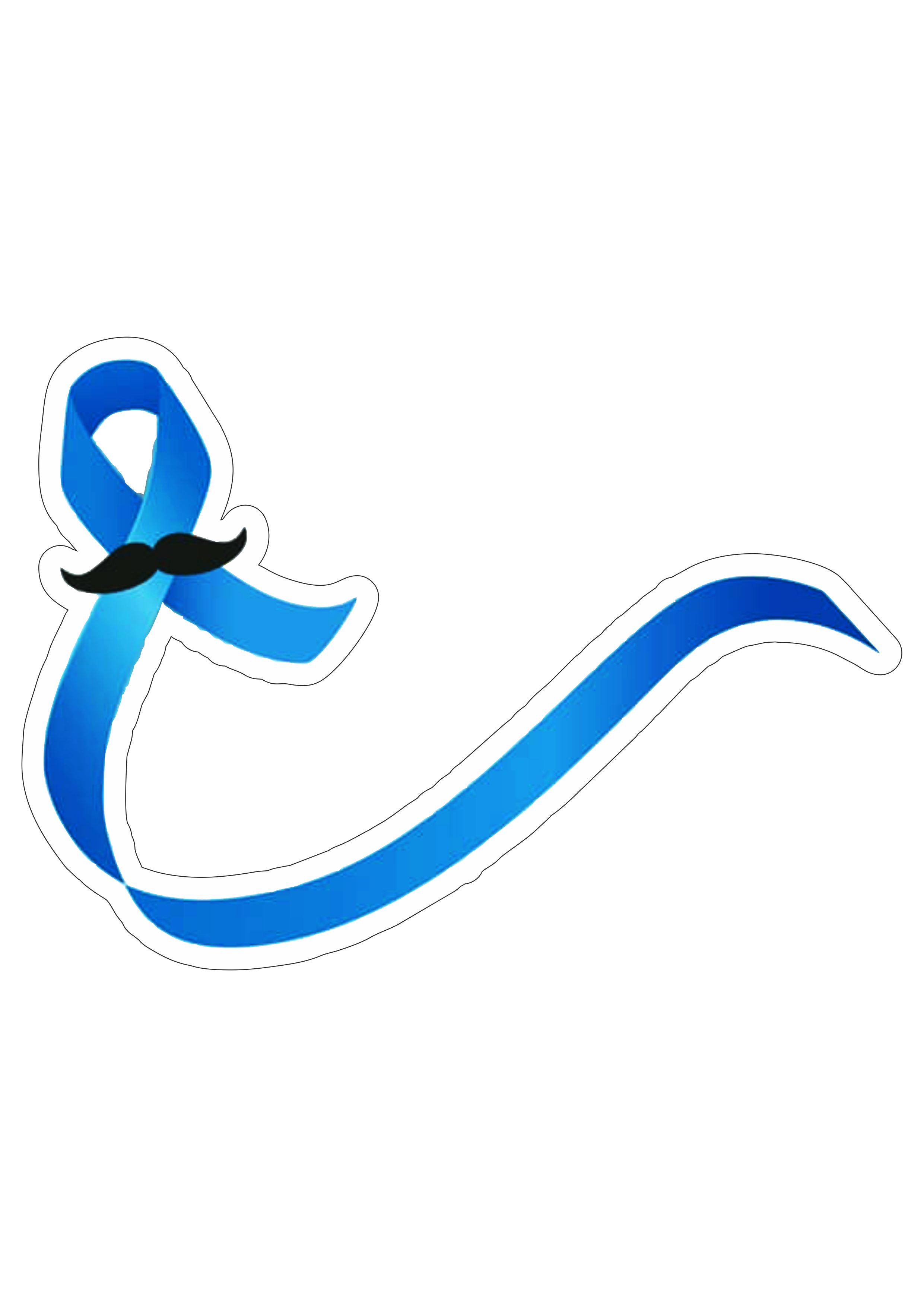 Lacinho de fita com bigode novembro azul mês de prevenção ao câncer de próstata png