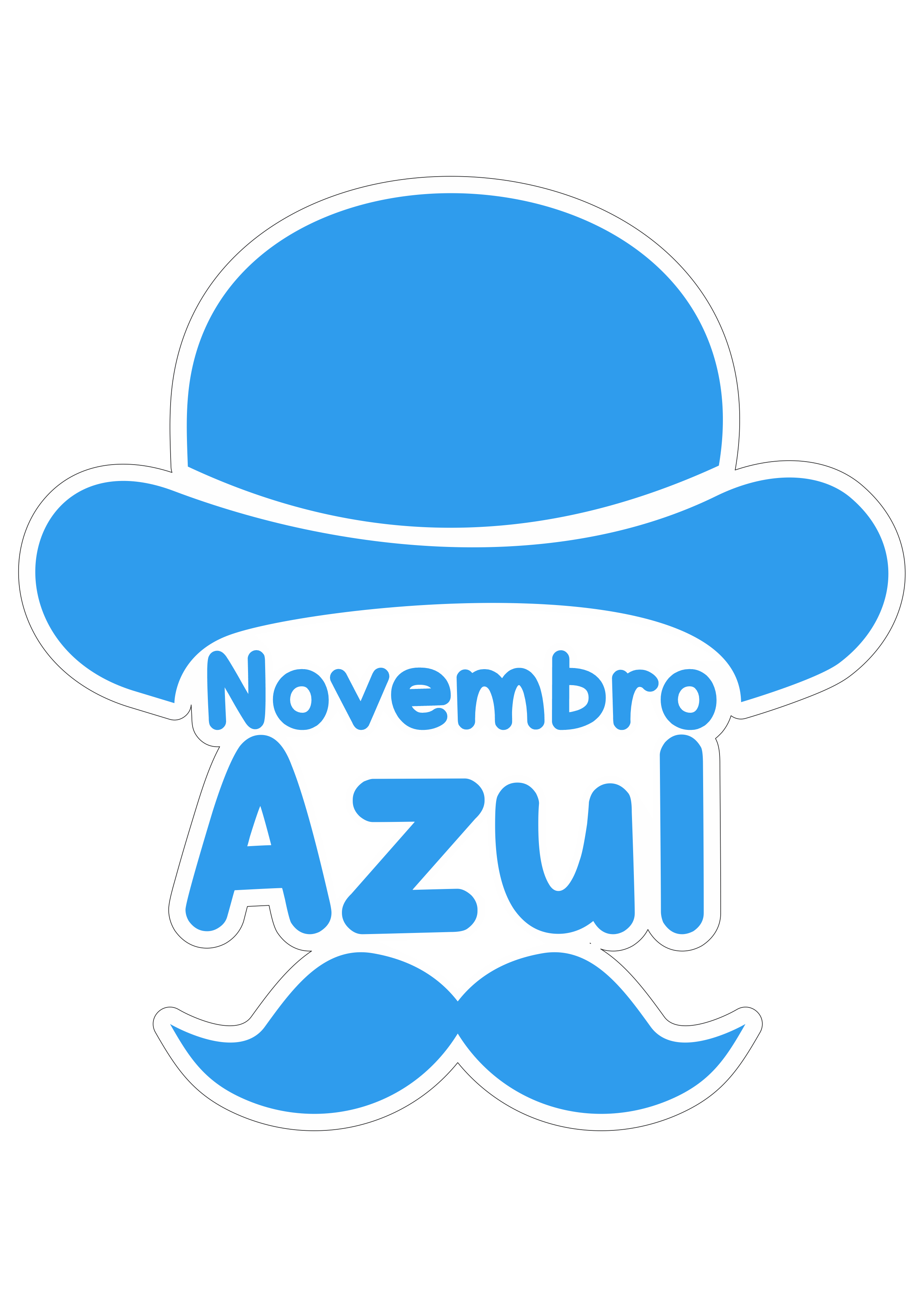 Chapéu e bigode novembro azul png