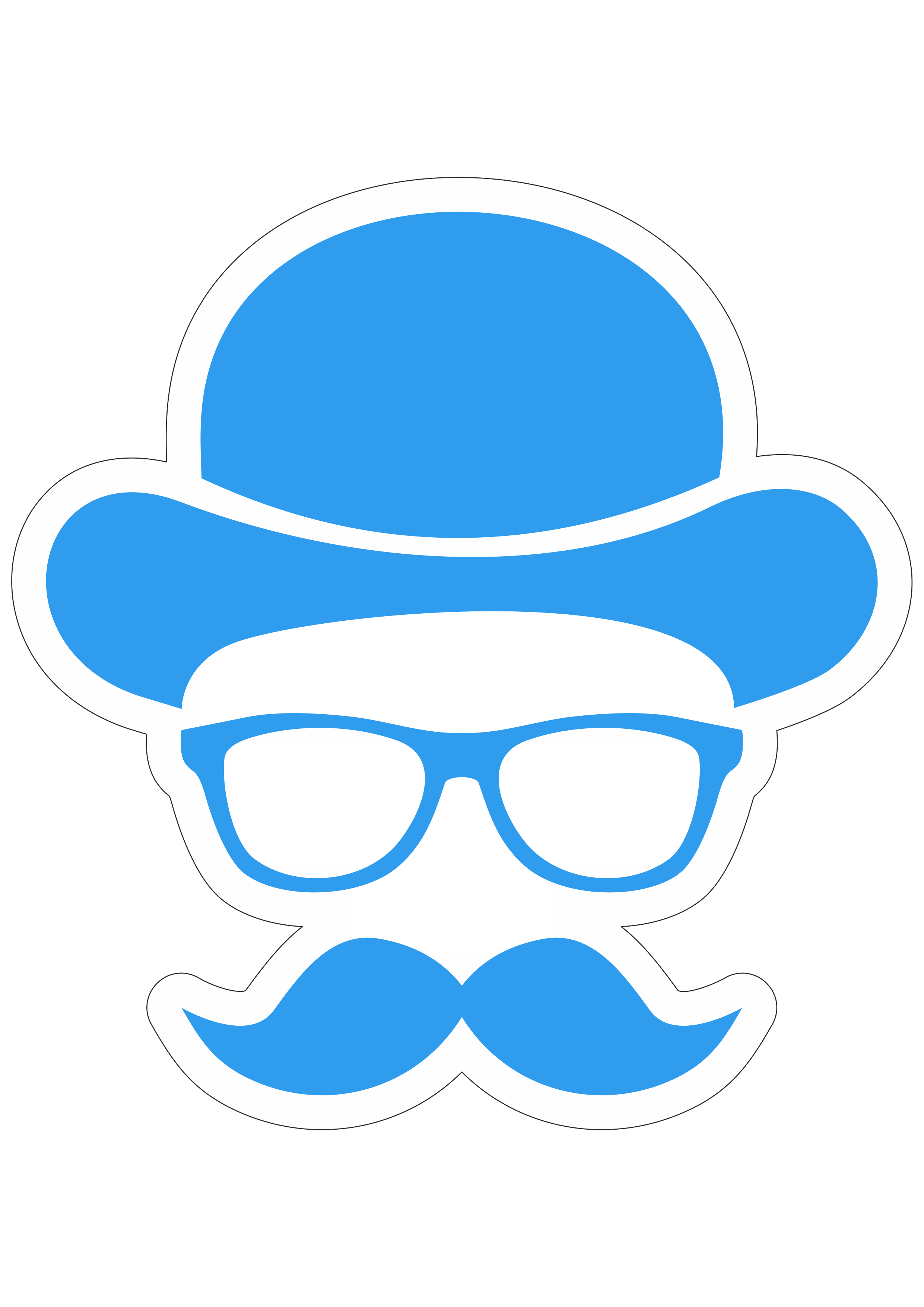 Chapéu óculos e bigode novembro azul mês de prevenção ao câncer de próstata png
