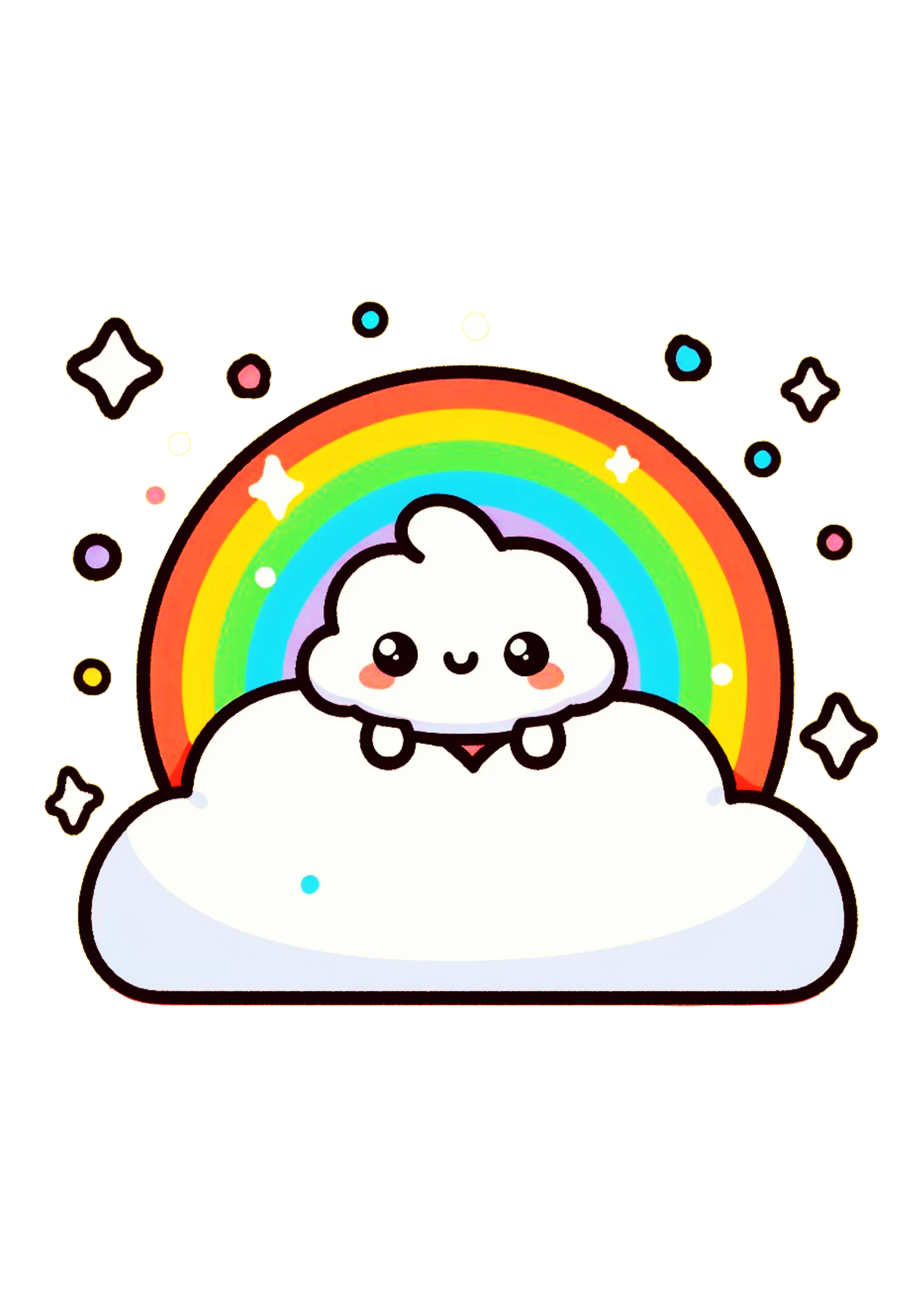 Nuvenzinha com arco-íris chuva de amor imagem fofinha png