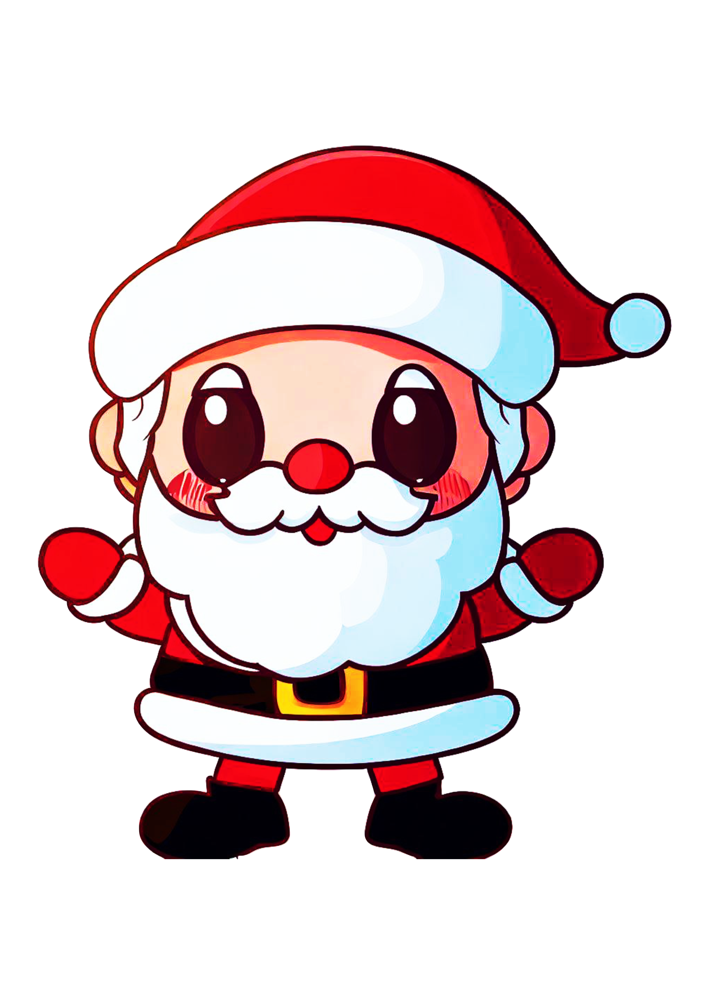 Natal imagens decorativas papai noel feliz olho grande cute fofinho desenhos natalinos feriado fim de ano png