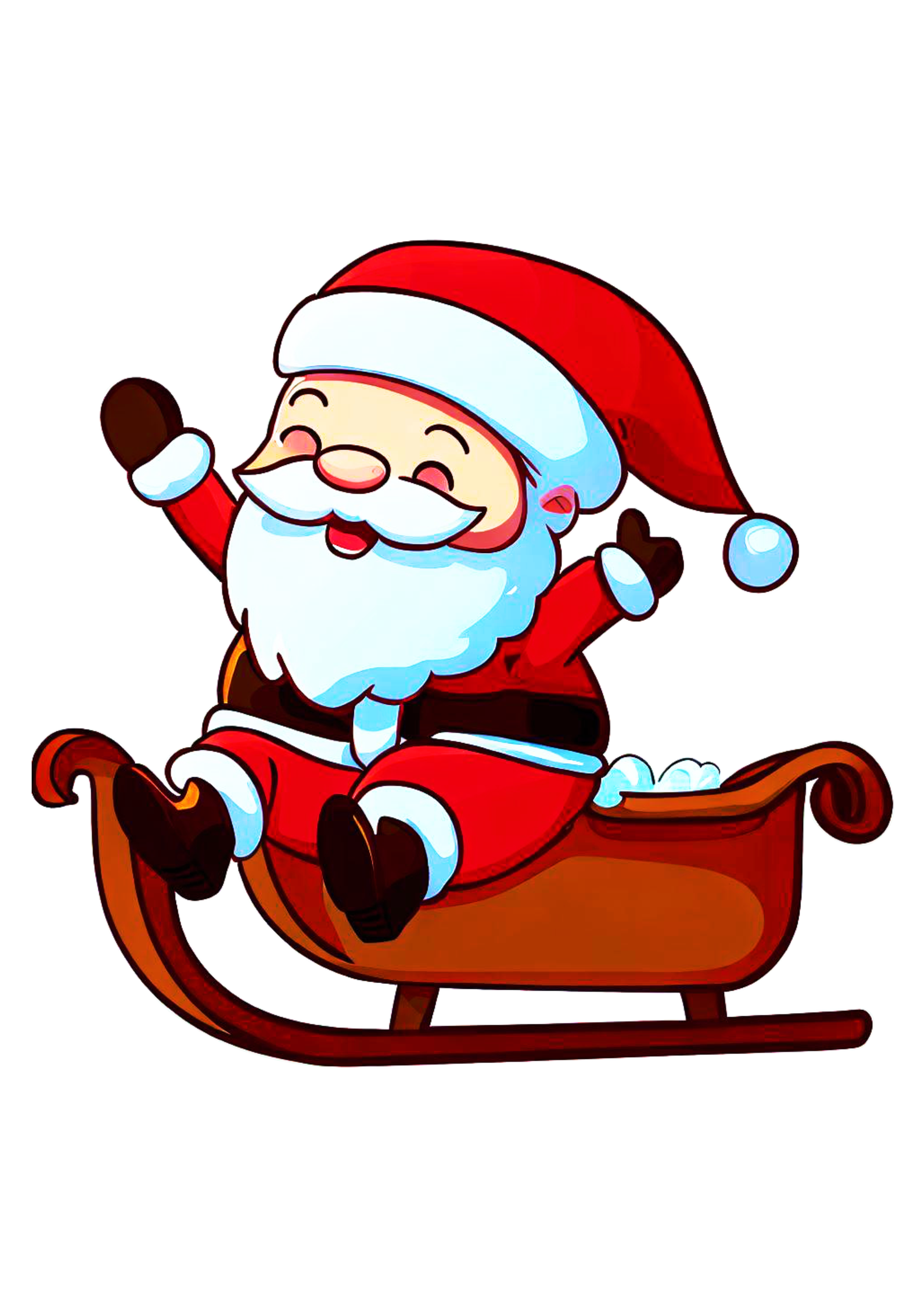 Papai Noel fofinho no trenó feliz natal decoração png